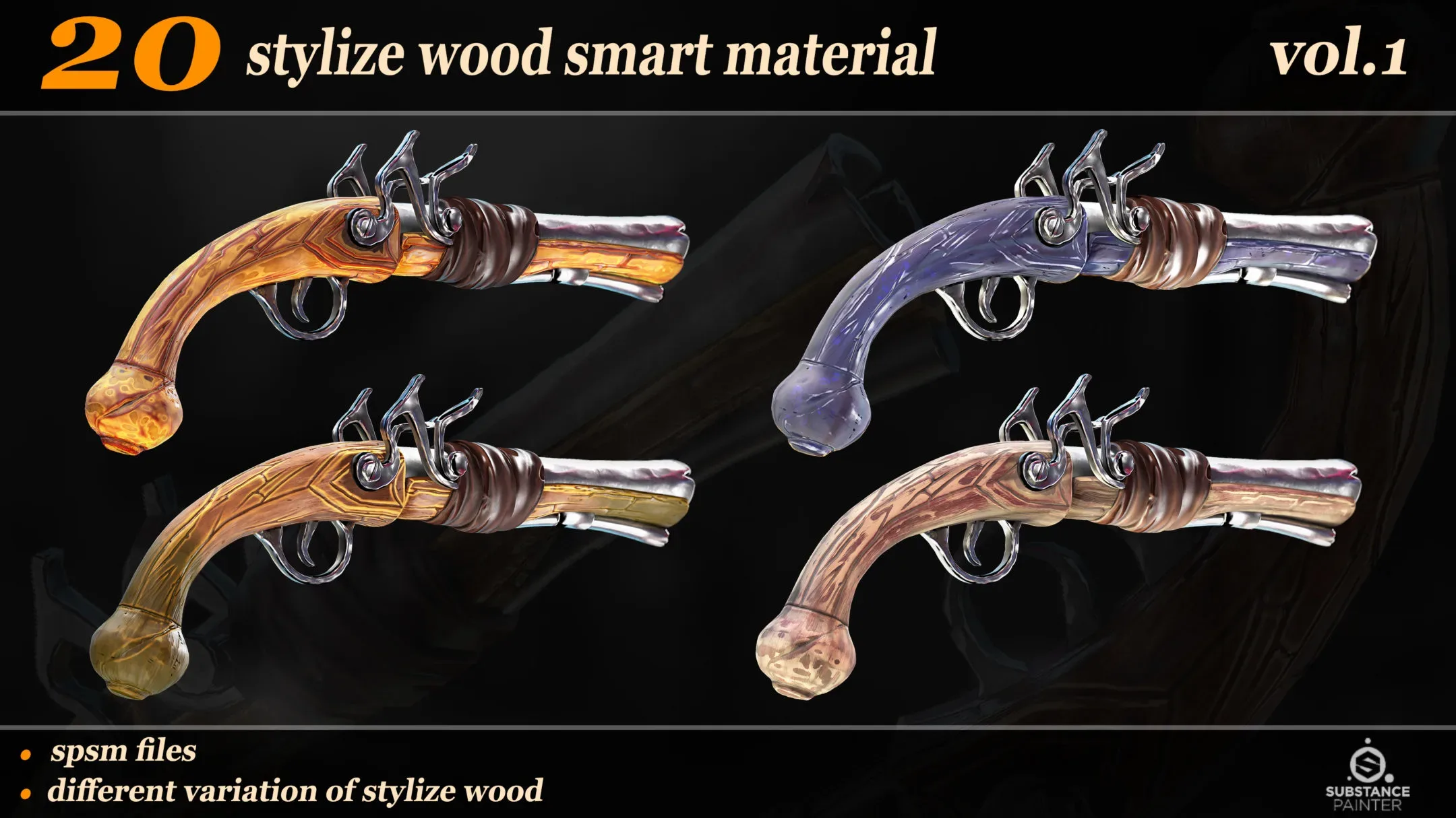 20 Stylize Wood Smart Material _VOL.03