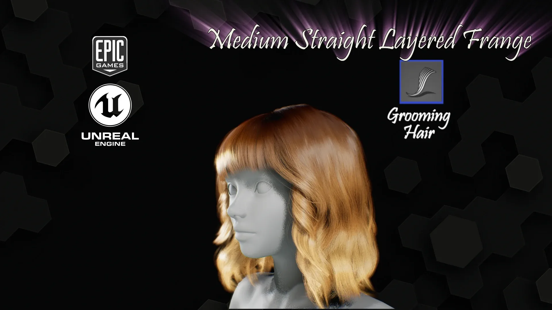 Medium Straight Layered Frange Groom UE 4