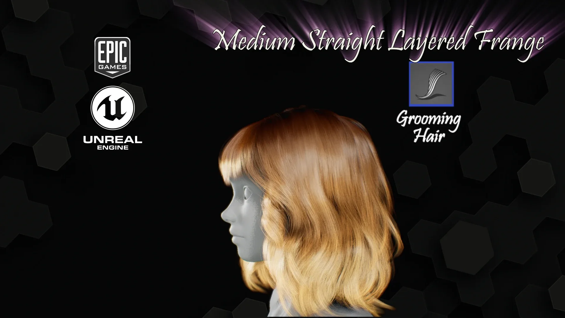 Medium Straight Layered Frange Groom UE 4