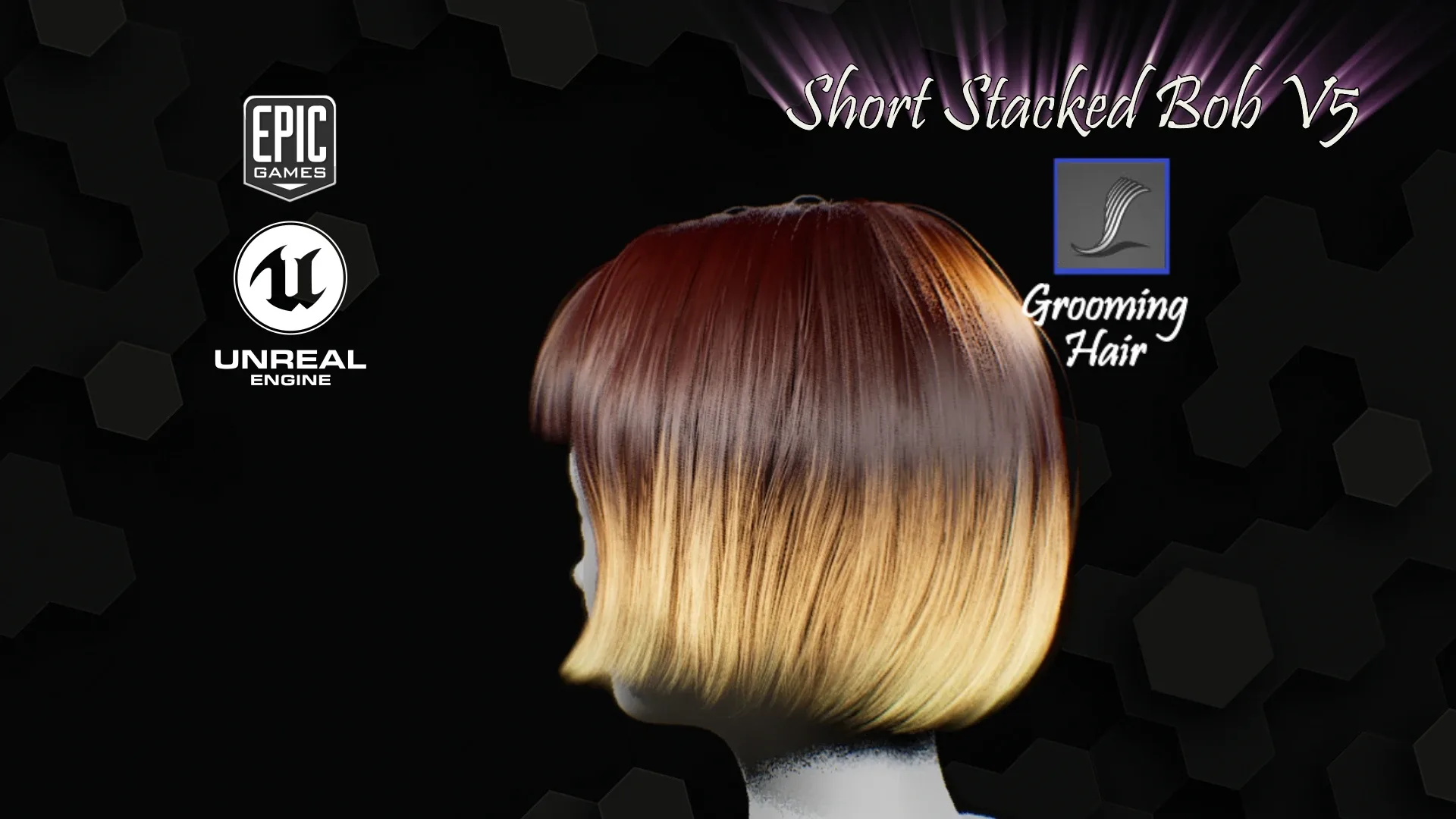 Hairstyles Short Stacked Bob V5 in UE4