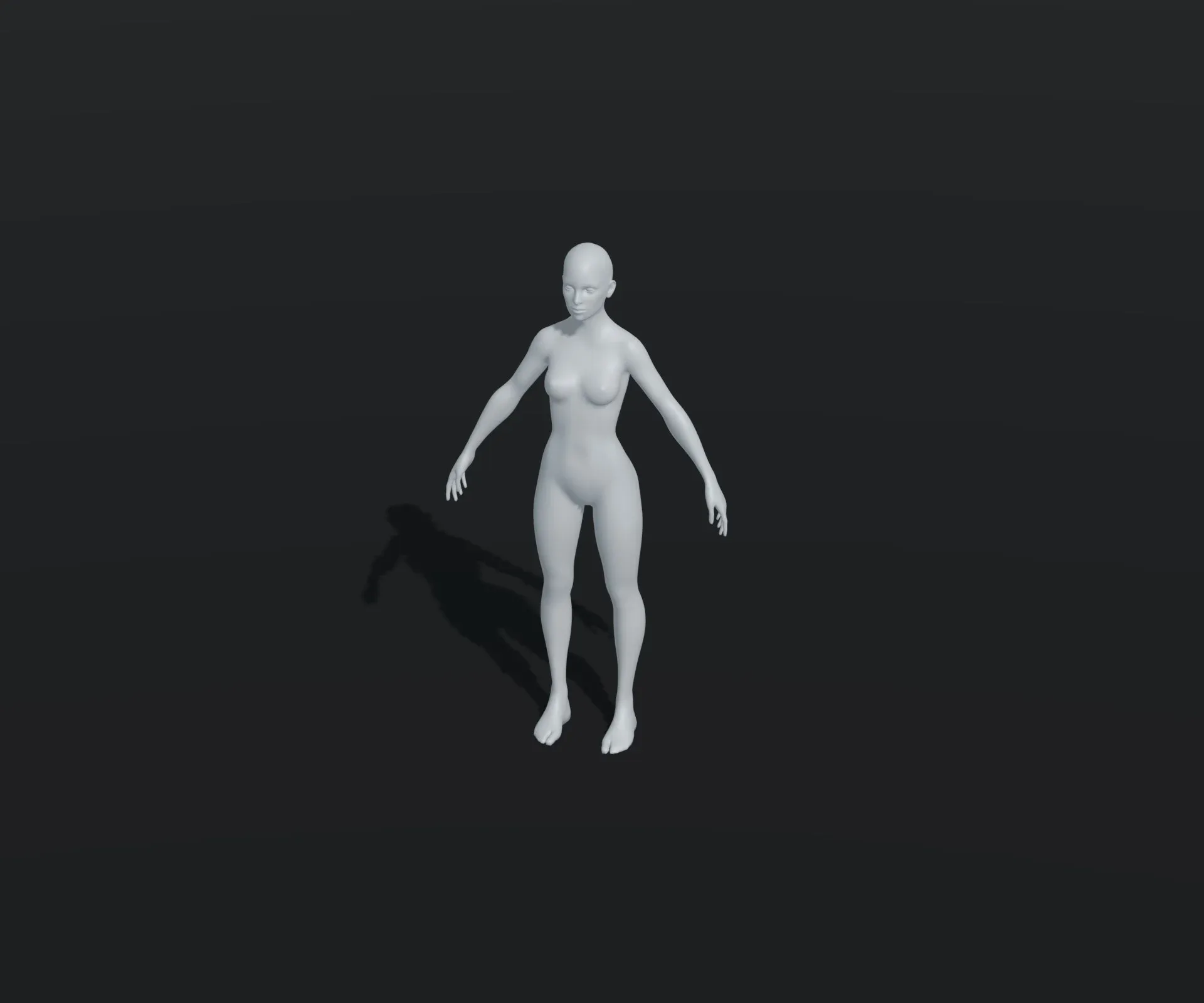 Female Body Base Mesh Animated and Rigged 3D Model 20k Polygons