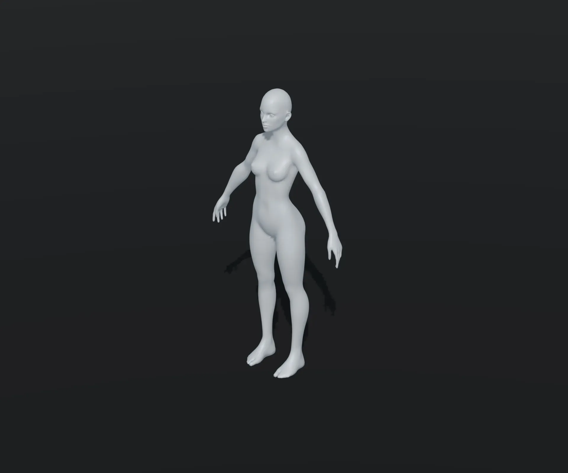 Female Body Base Mesh Animated and Rigged 3D Model 20k Polygons