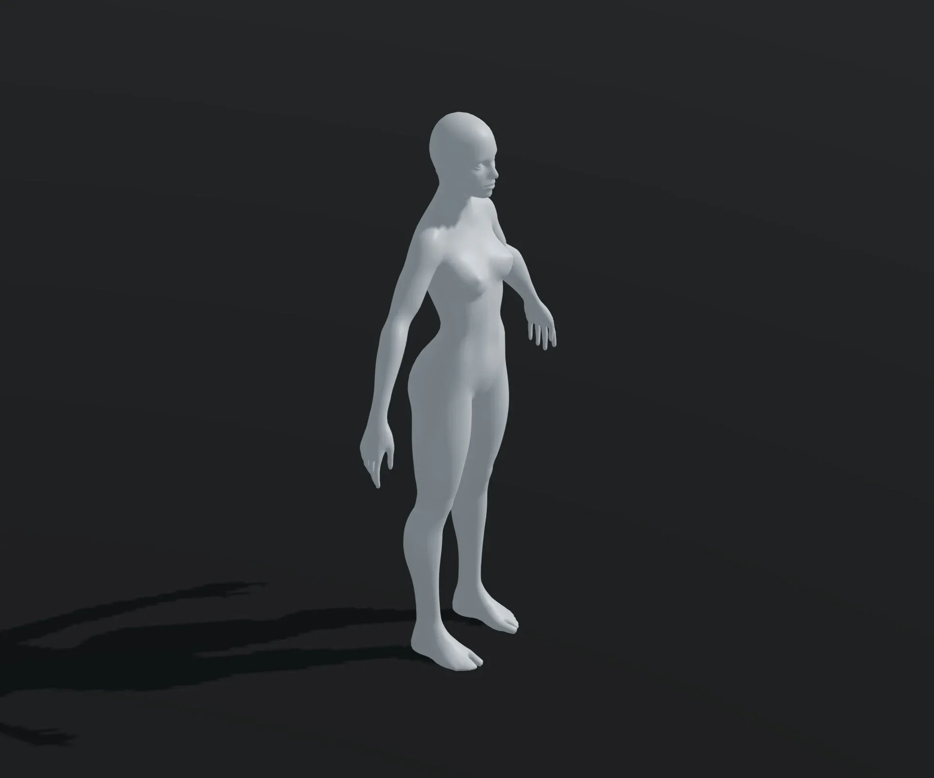 Female Body Base Mesh Animated and Rigged 3D Model 20k Polygons