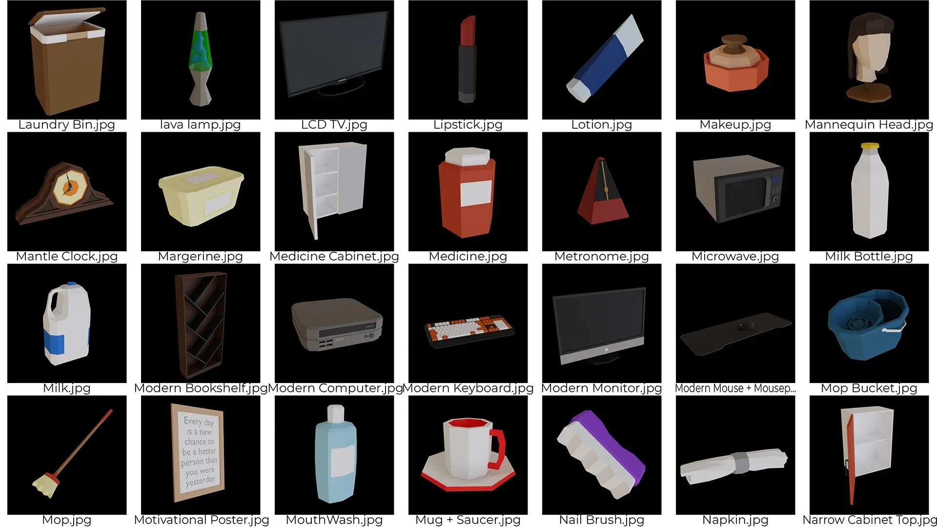 329 Low Poly Interior Home Models