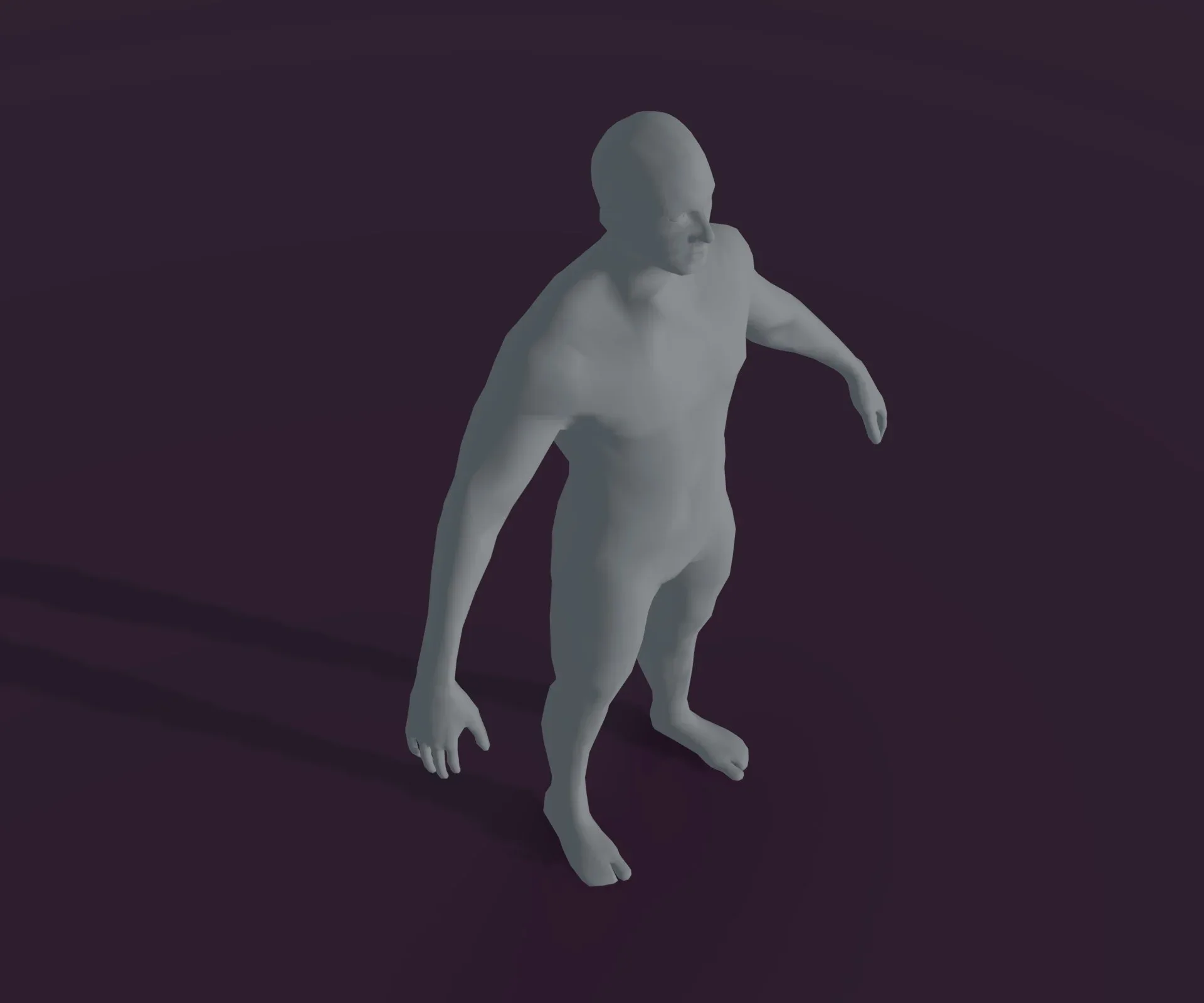 Male Body Base Mesh Animated and Rigged 3D Model