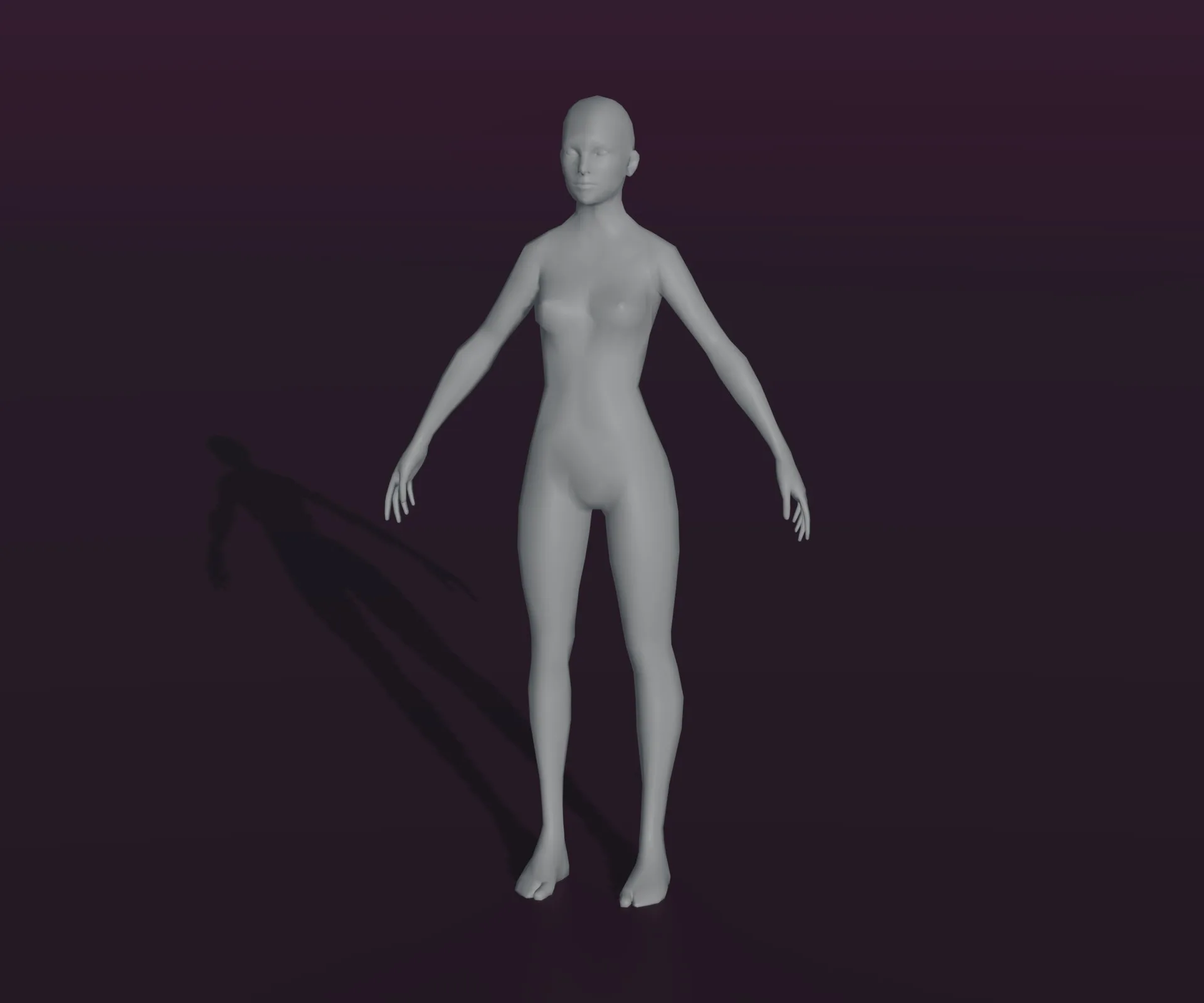 Female Body Base Mesh Animated and Rigged 3D Model