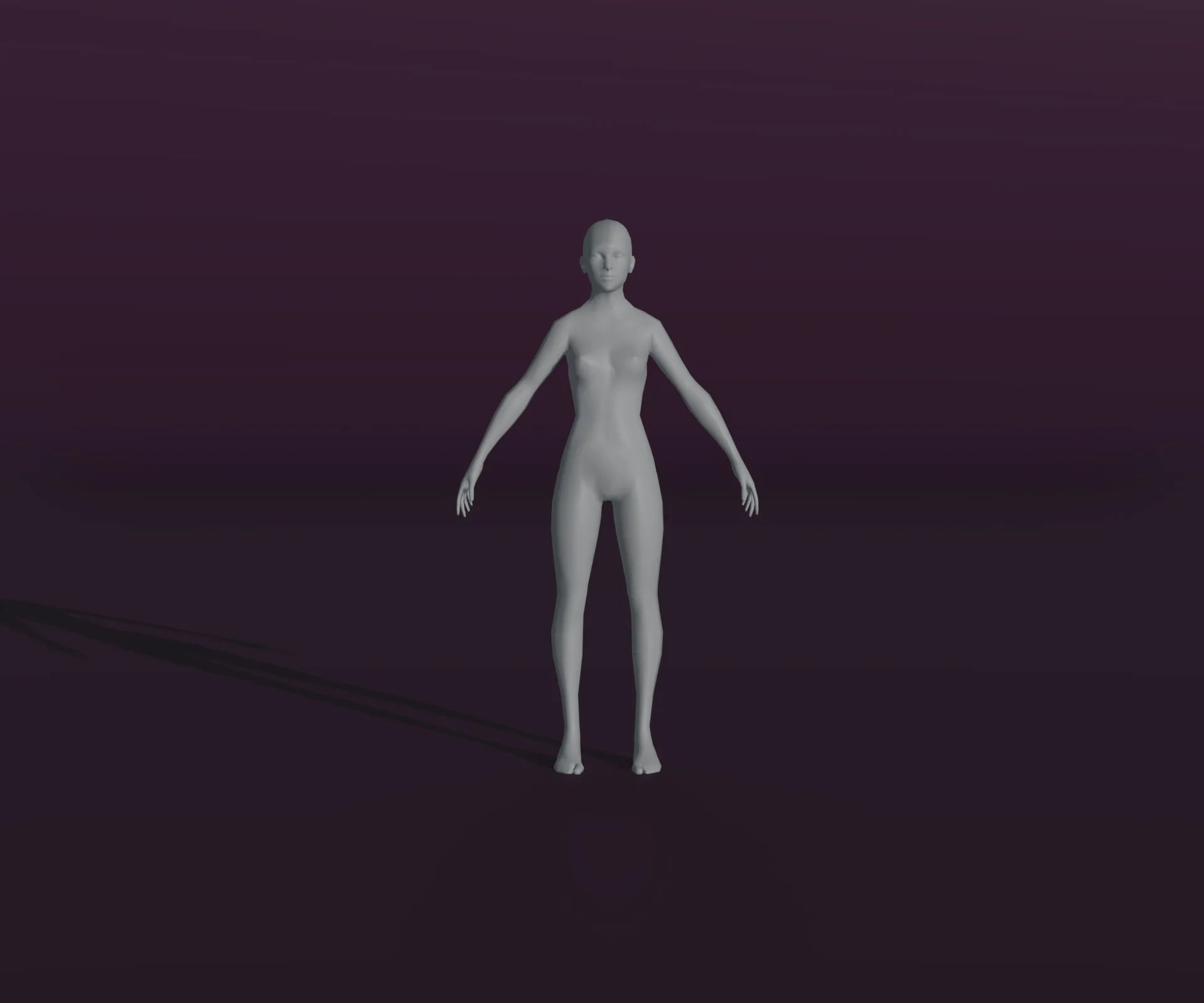 Female Body Base Mesh Animated and Rigged 3D Model