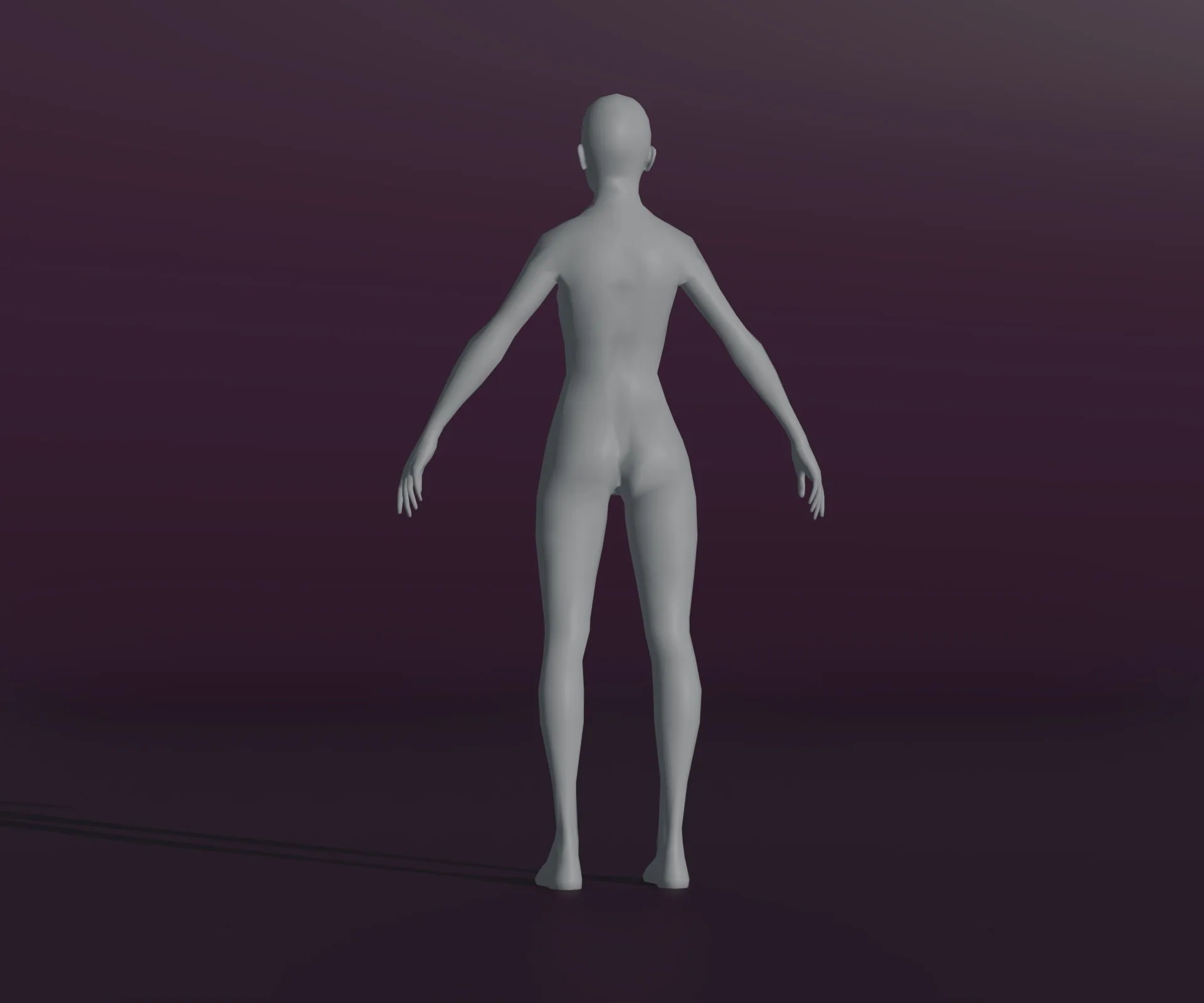 Female Body Base Mesh Animated and Rigged 3D Model