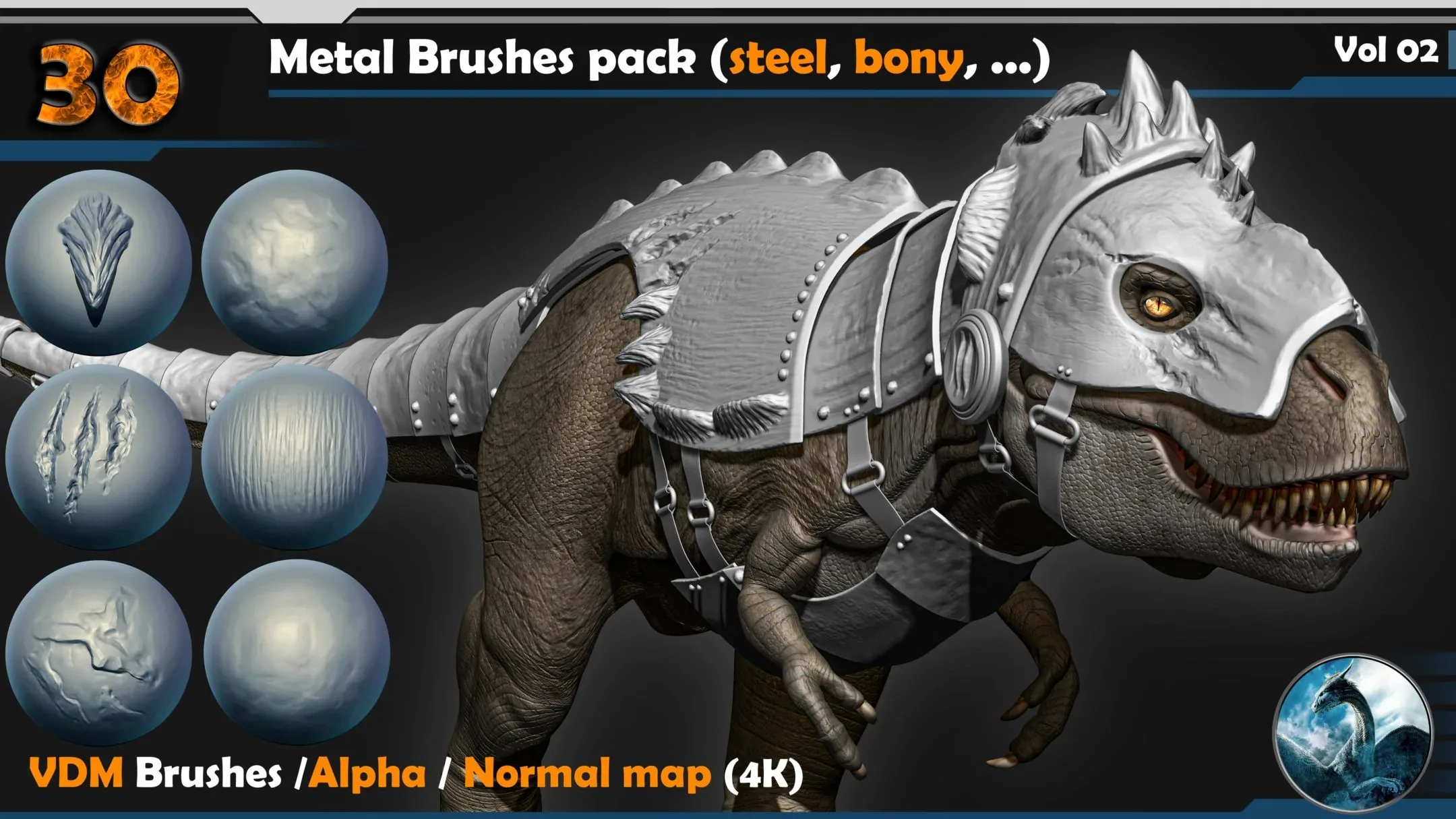 30 Metal Brushes pack (steel, bony, ...) Vol 02