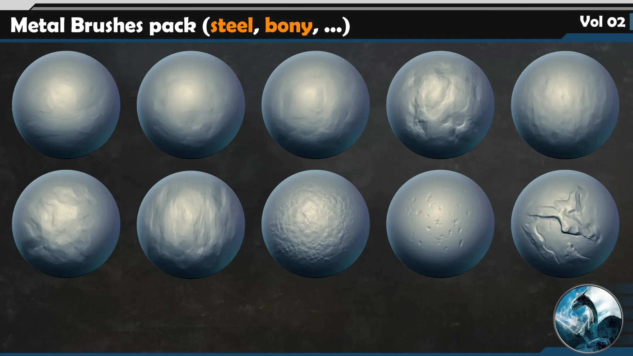 30 Metal Brushes pack (steel, bony, ...) Vol 02