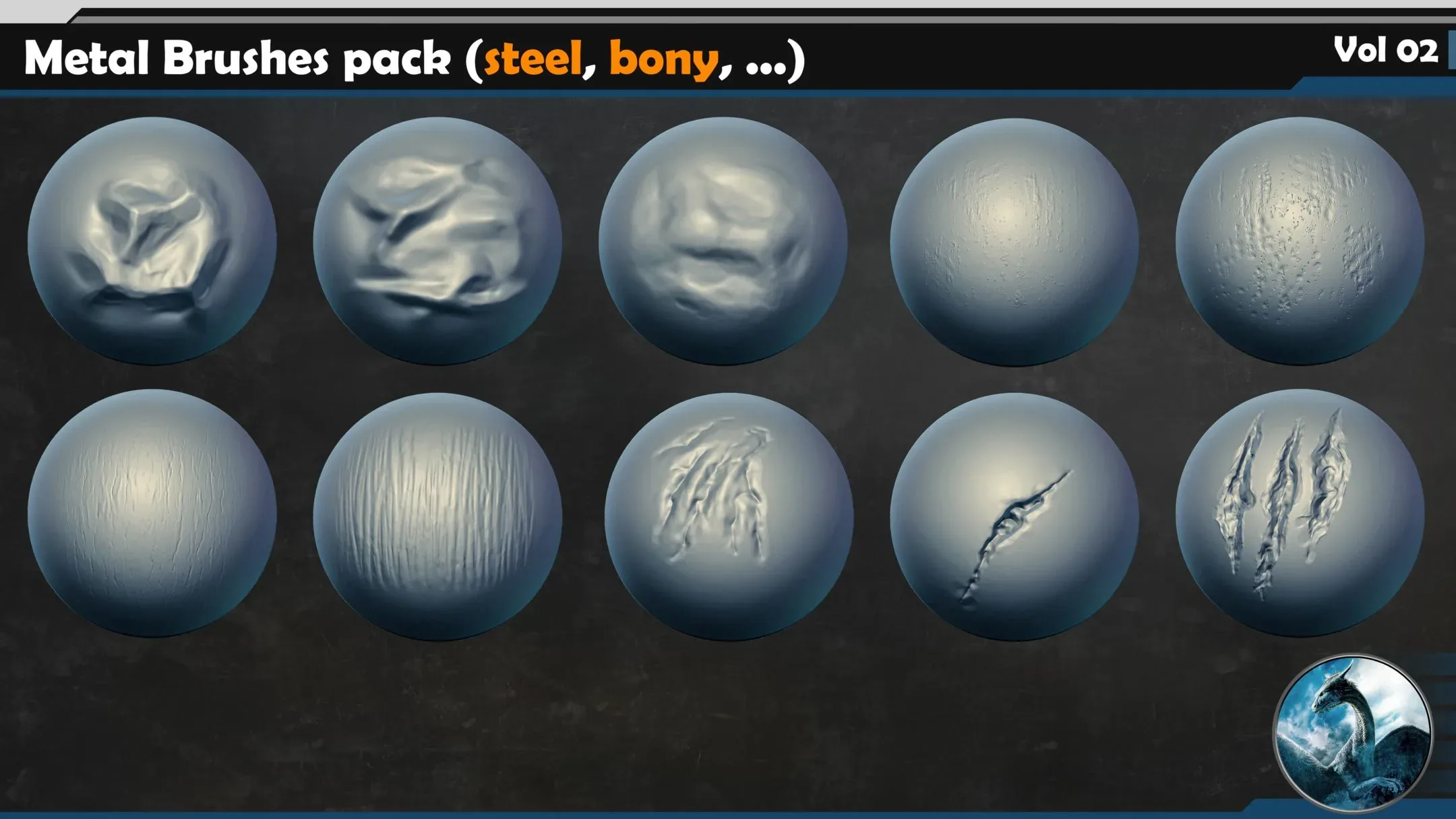 30 Metal Brushes pack (steel, bony, ...) Vol 02