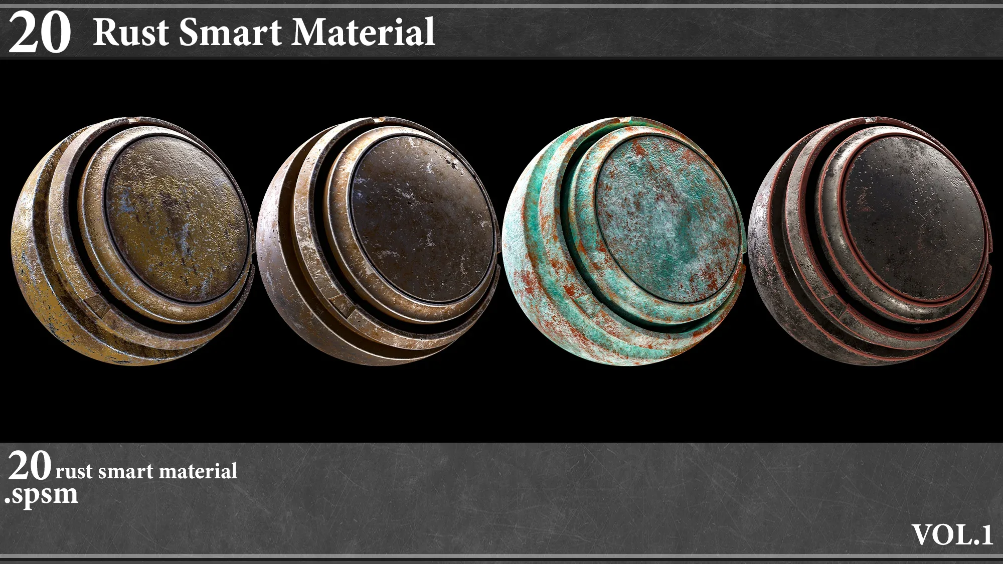 20 Rust Smart Material Vol.1 - FlippedNormals