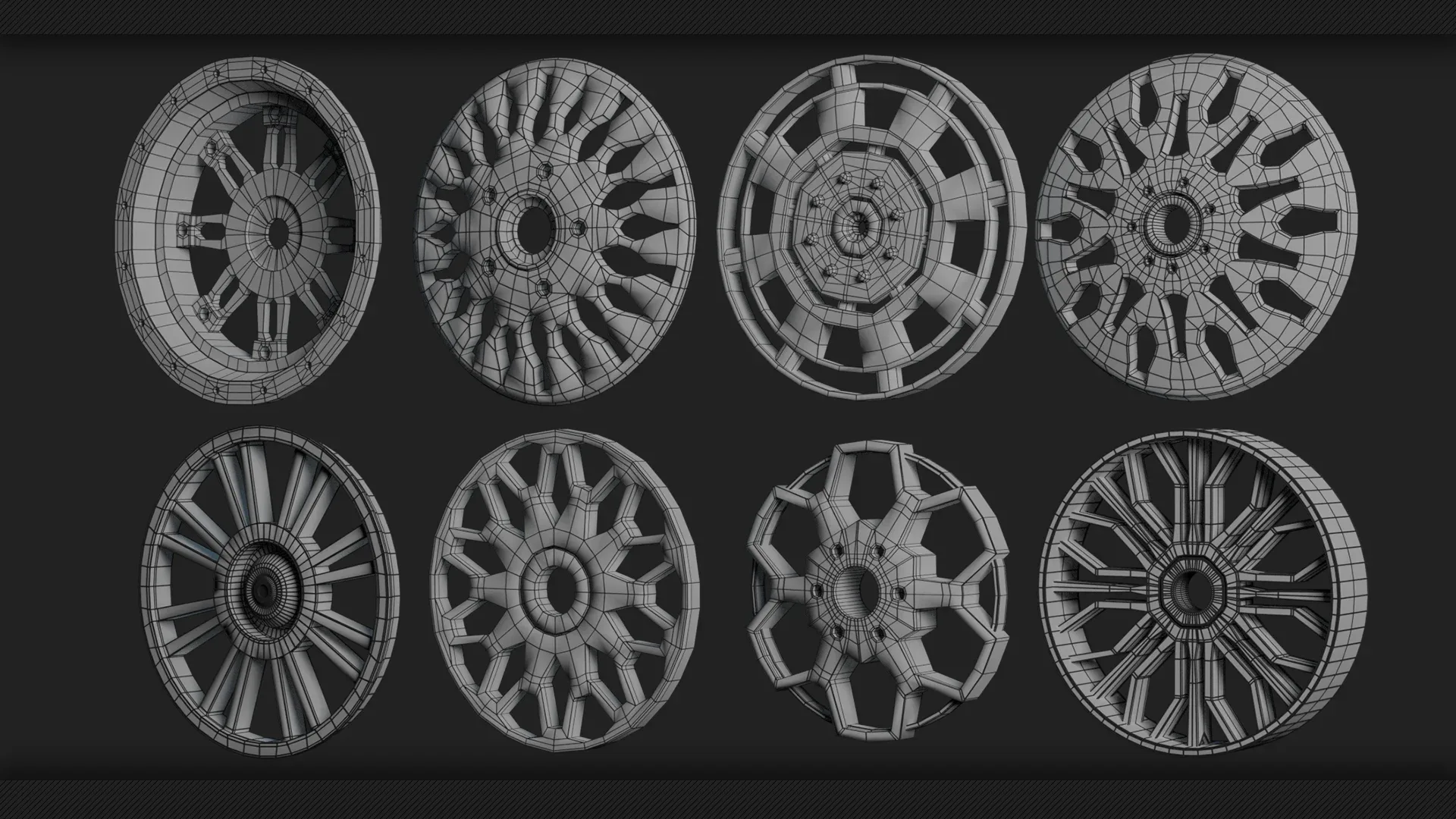 40 Tires &amp; Rims 3D Model (Game-Ready)