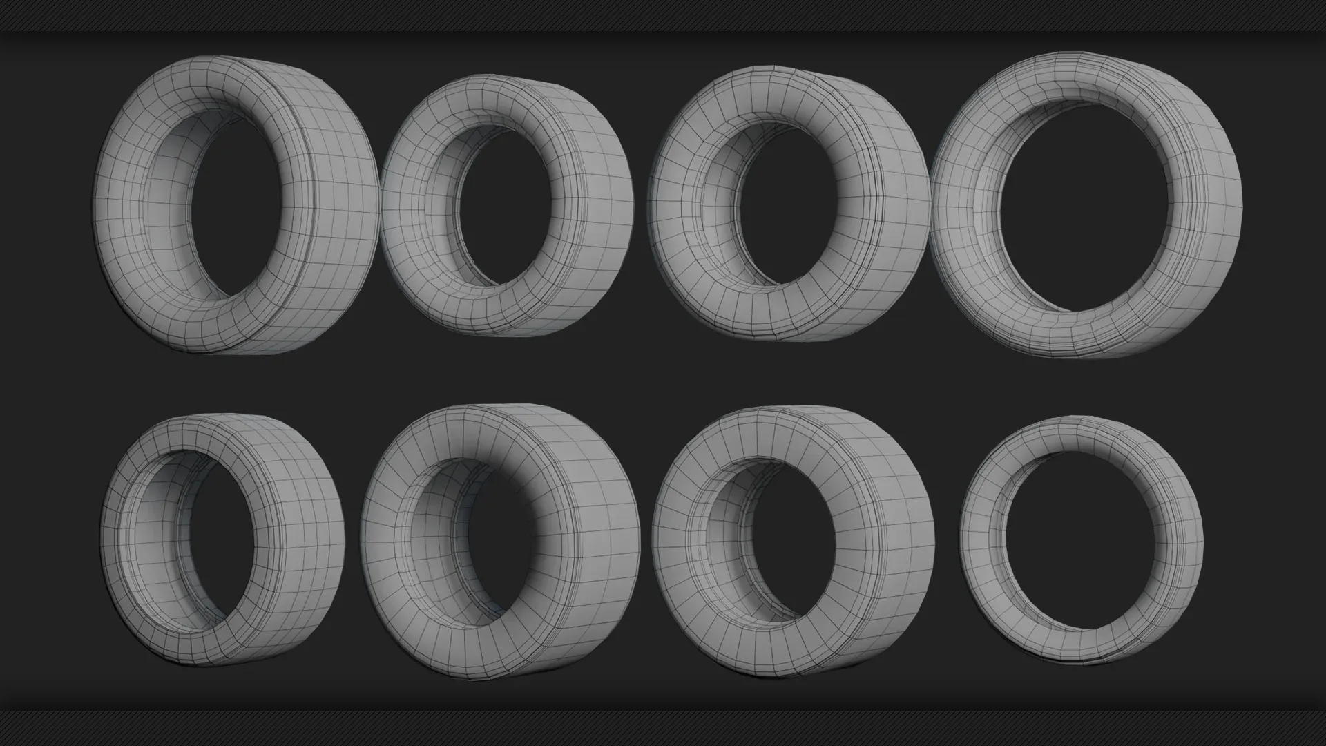 40 Tires &amp; Rims 3D Model (Game-Ready)