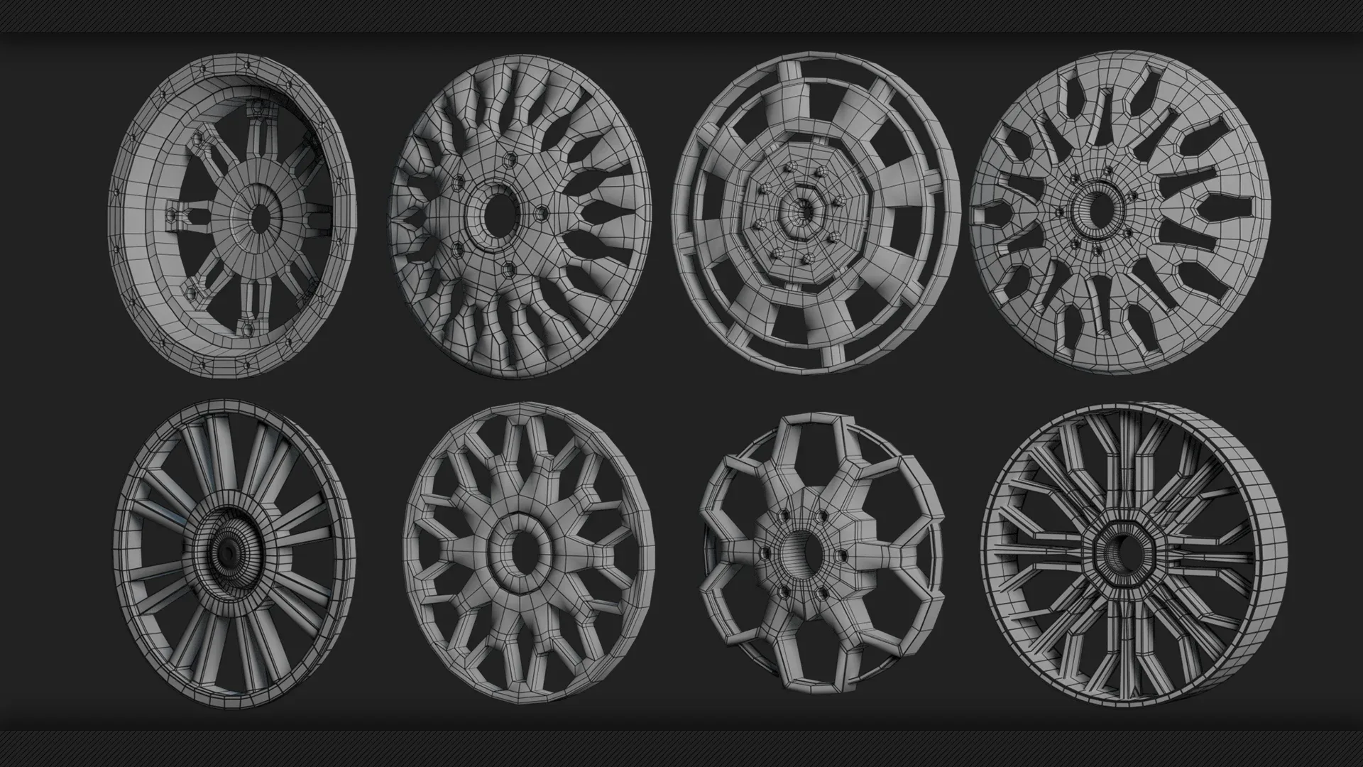 40 Tires &amp; Rims 3D Model (Game-Ready)