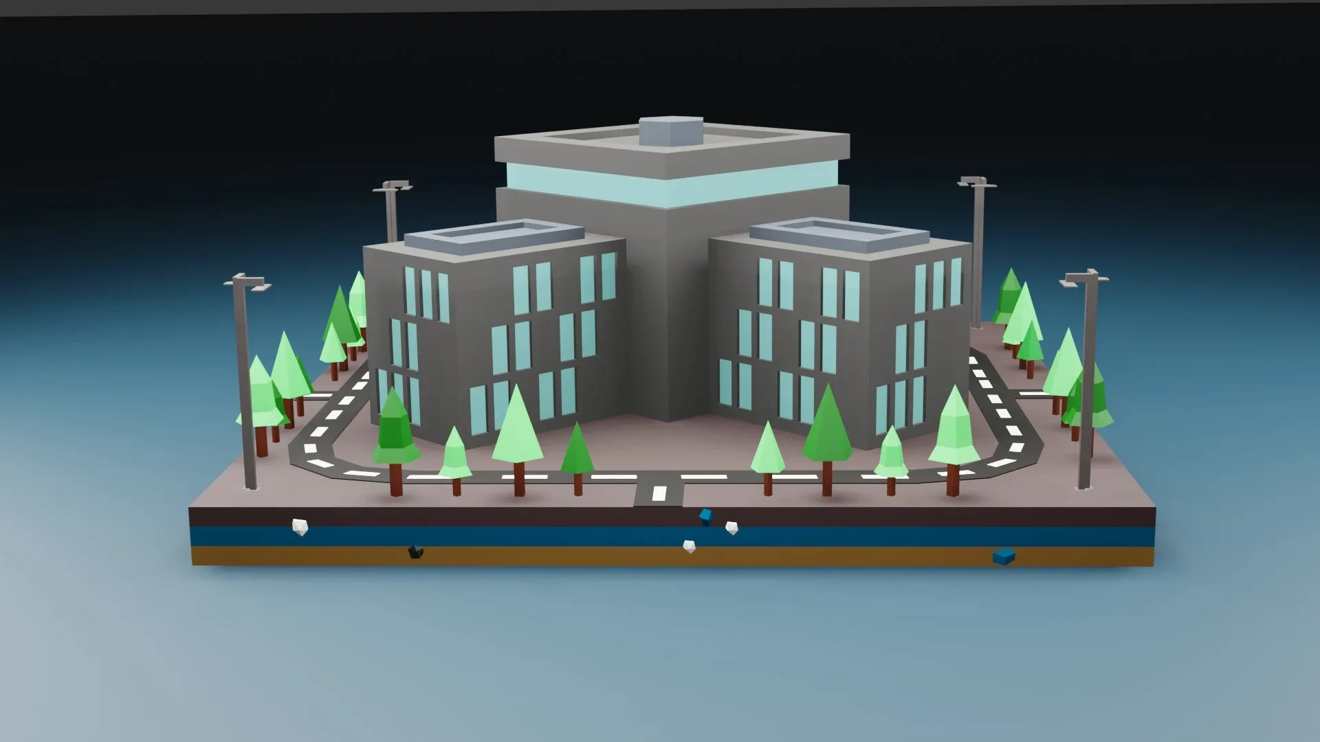 Commercial building Lowpoly Vol 01