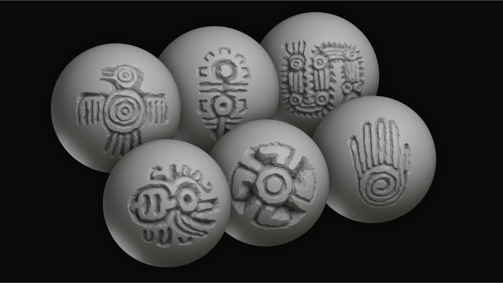 81 Mesopotamia/Astec Symbols Alphas/Brushes