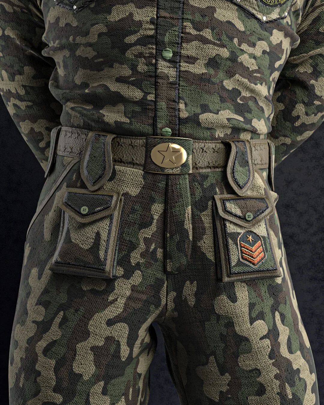 Military No.1 (Marvelous Designer & Clo3d & FBX & OBJ & Texture)