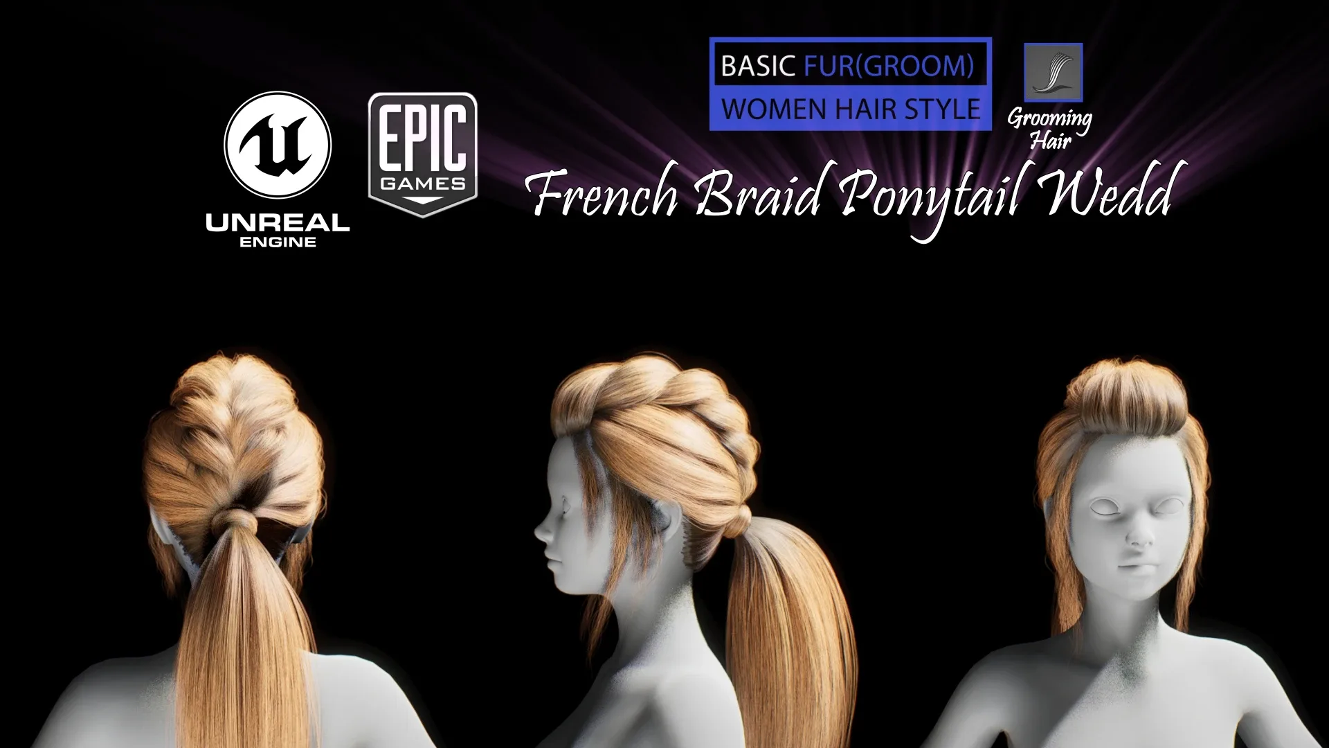 French Braid Ponytail Wedd Style V2
