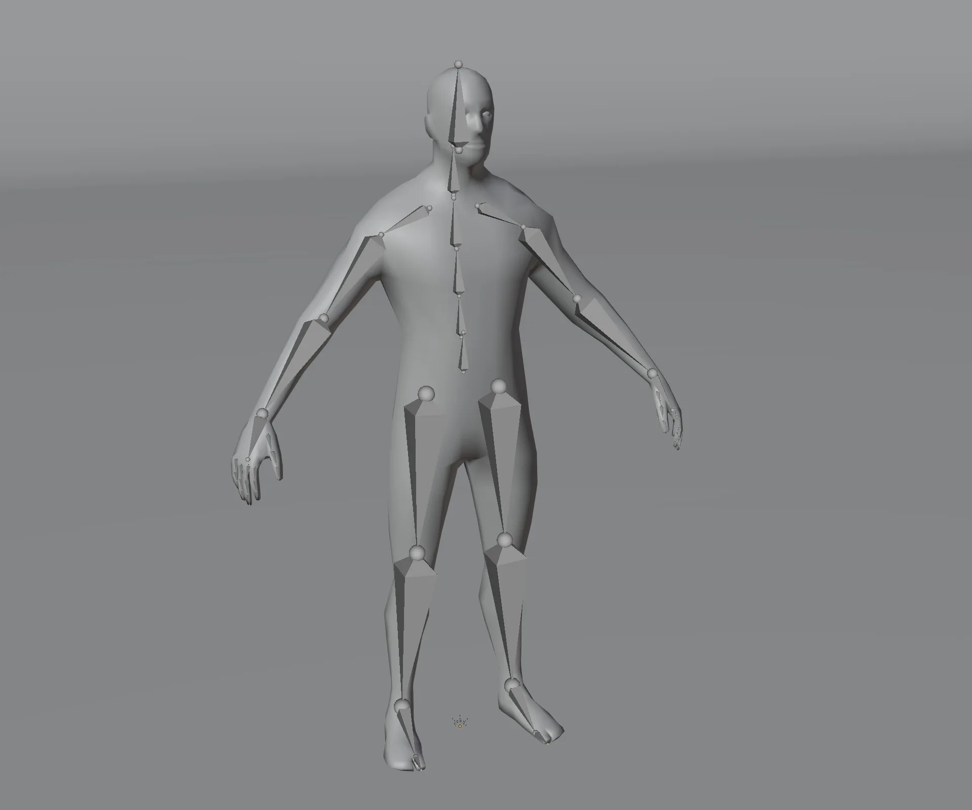 Male Body Base Mesh Animated and Rigged 3D Model 1k Polygons