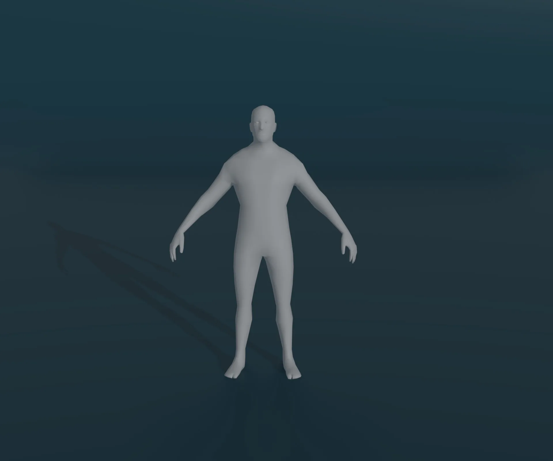 Male Body Base Mesh Animated and Rigged 3D Model 1k Polygons