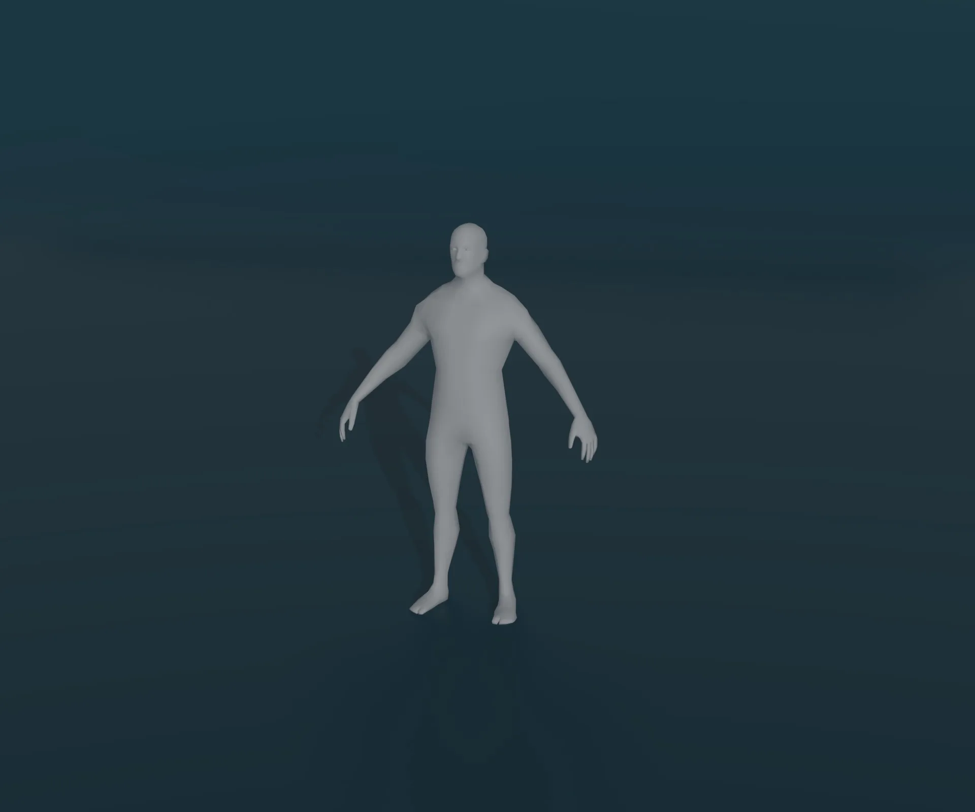 Male Body Base Mesh Animated and Rigged 3D Model 1k Polygons