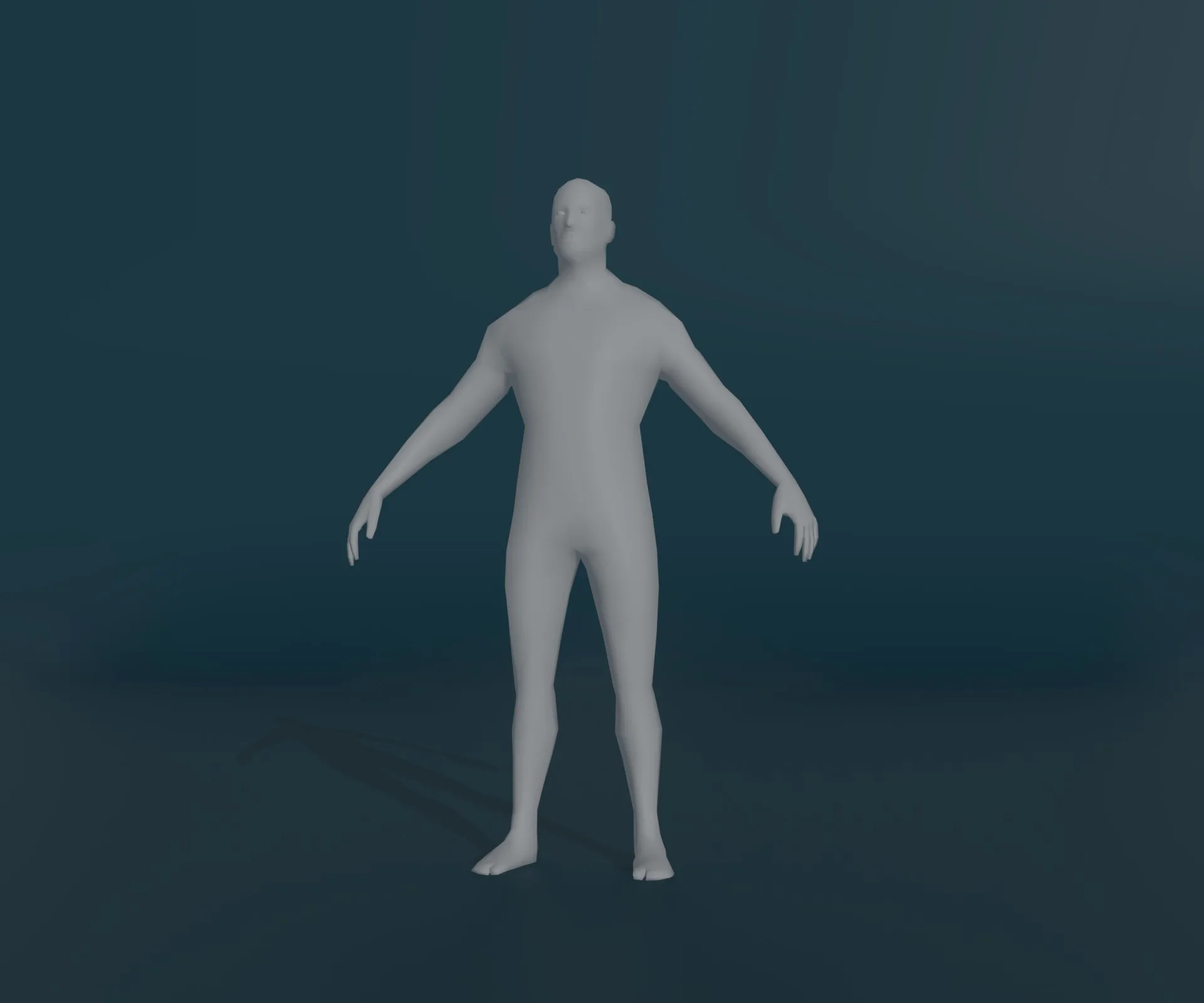 Male Body Base Mesh Animated and Rigged 3D Model 1k Polygons