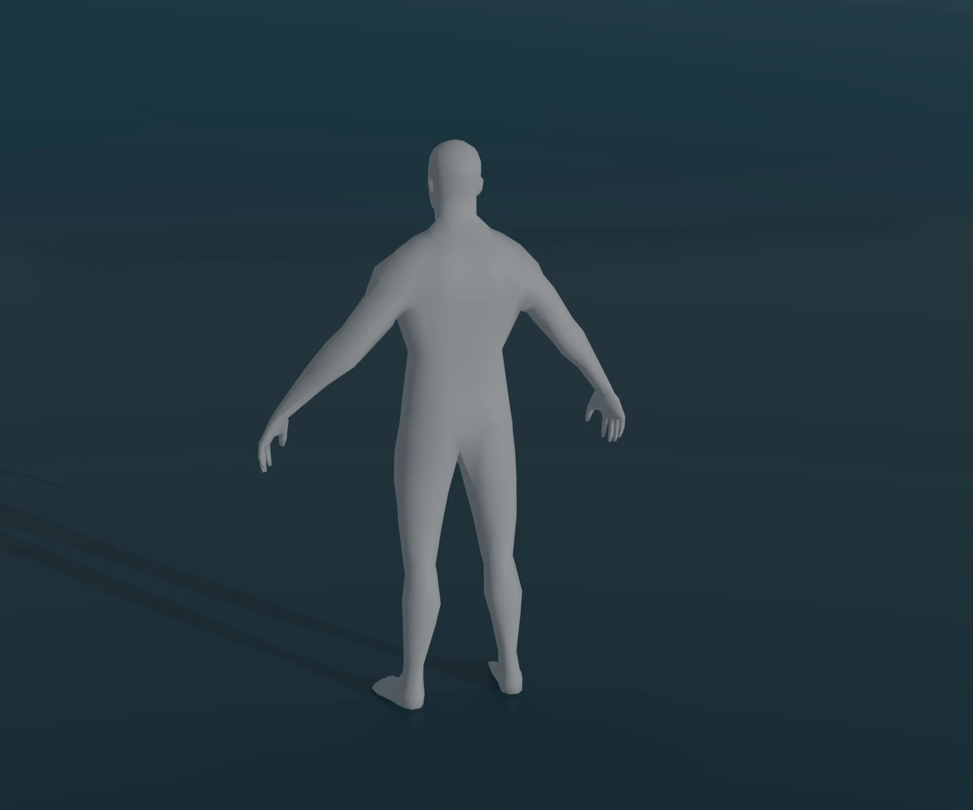 Male Body Base Mesh Animated and Rigged 3D Model 1k Polygons