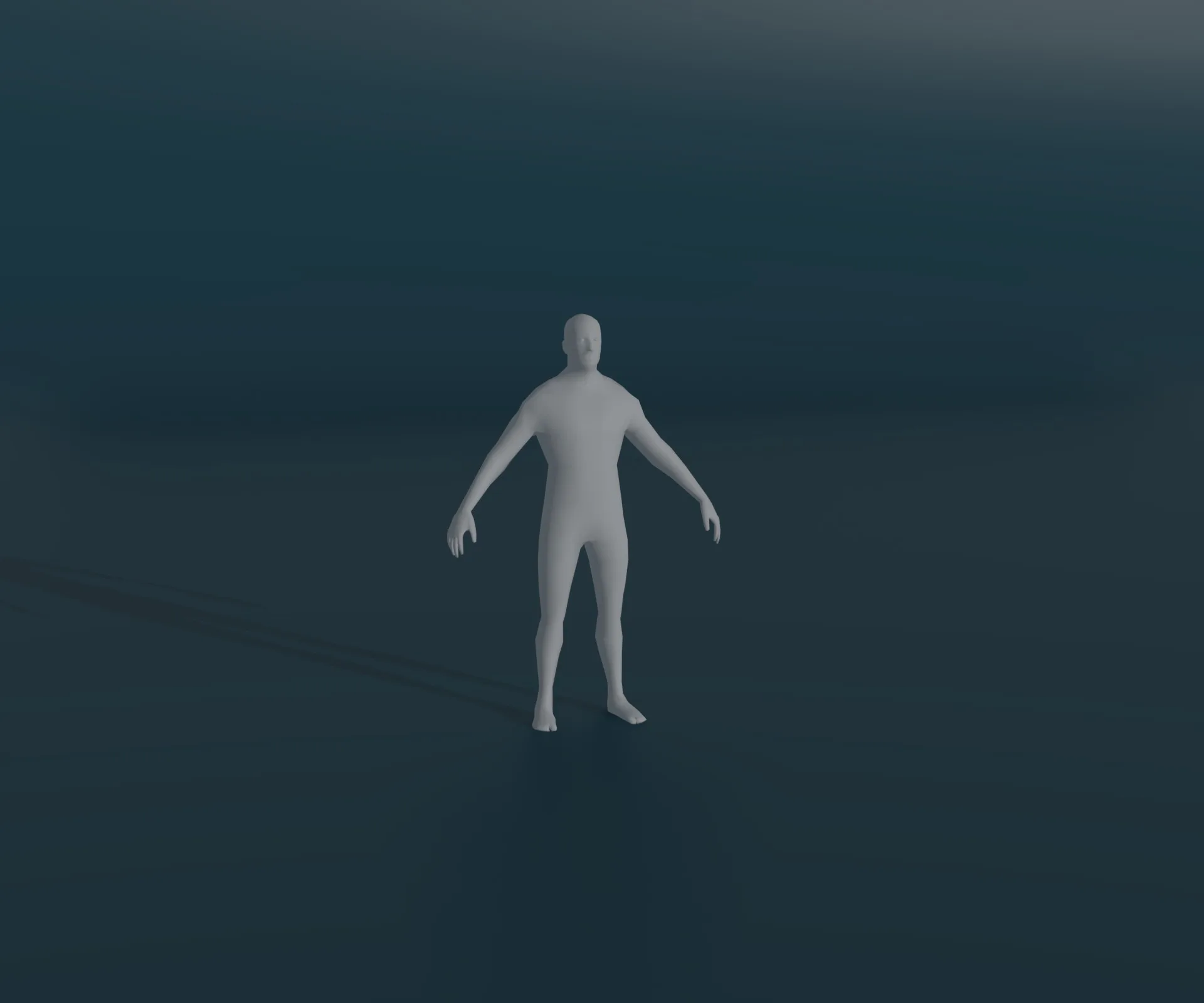 Male Body Base Mesh Animated and Rigged 3D Model 1k Polygons