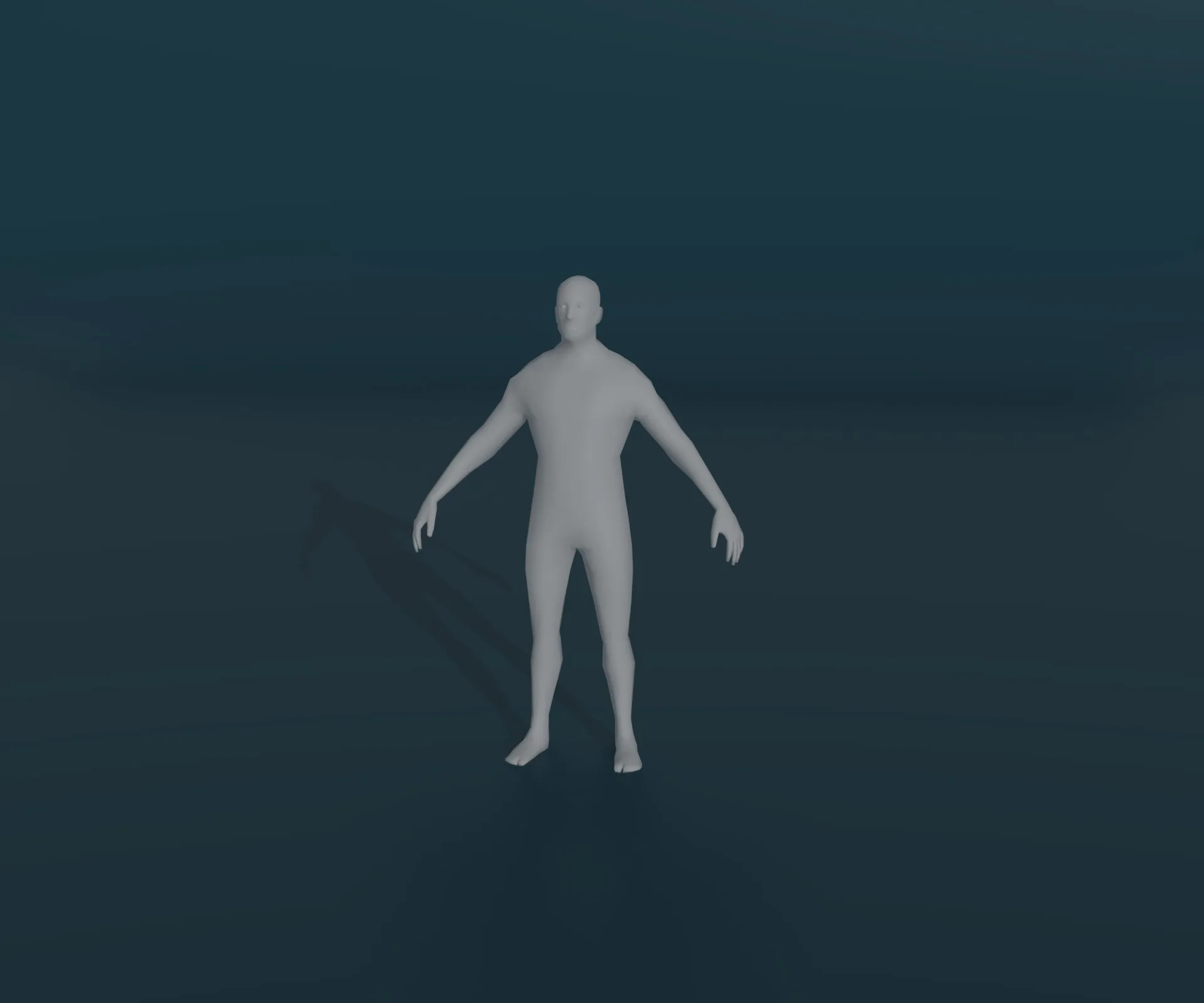 Male Body Base Mesh Animated and Rigged 3D Model 1k Polygons