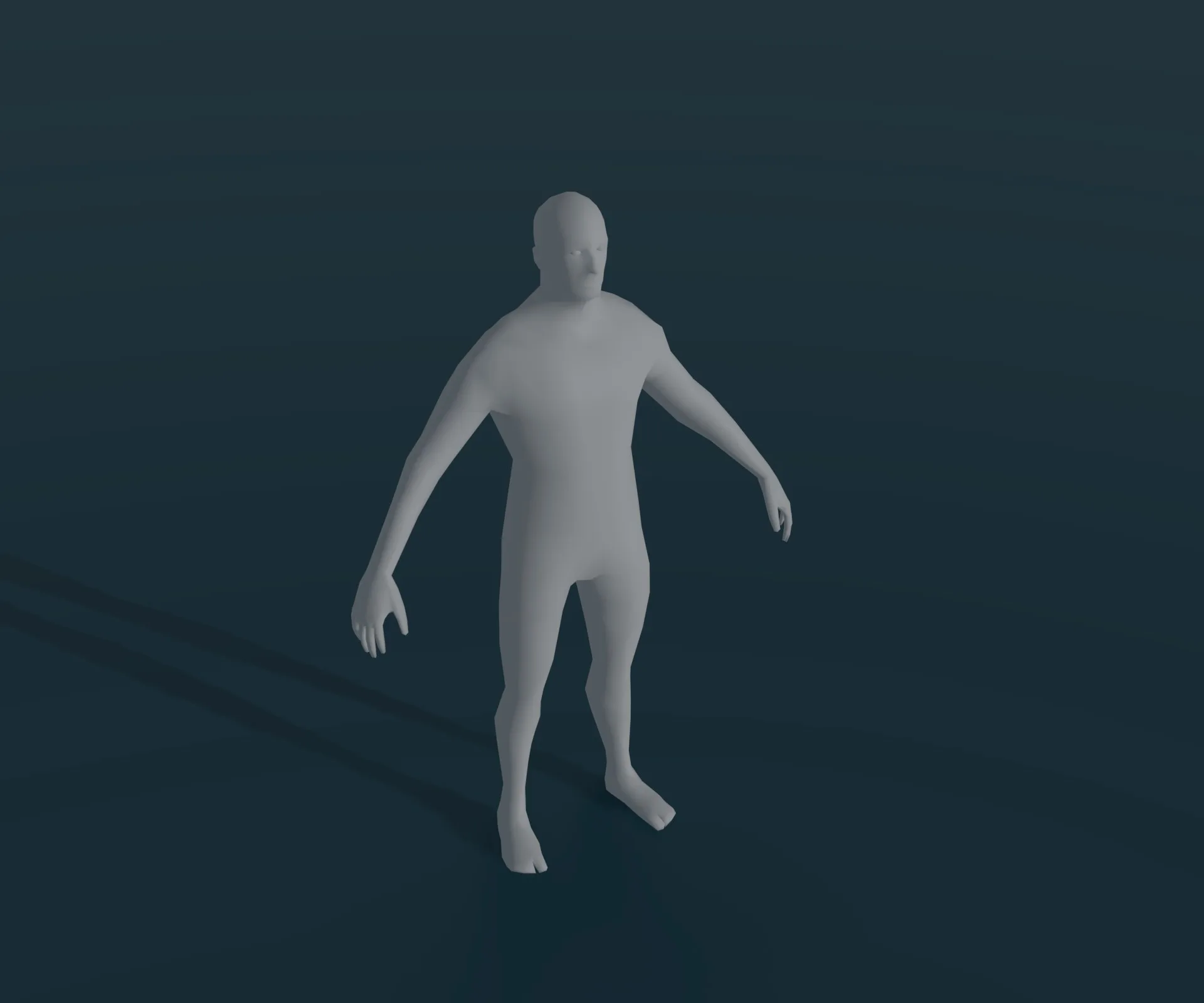 Male Body Base Mesh Animated and Rigged 3D Model 1k Polygons