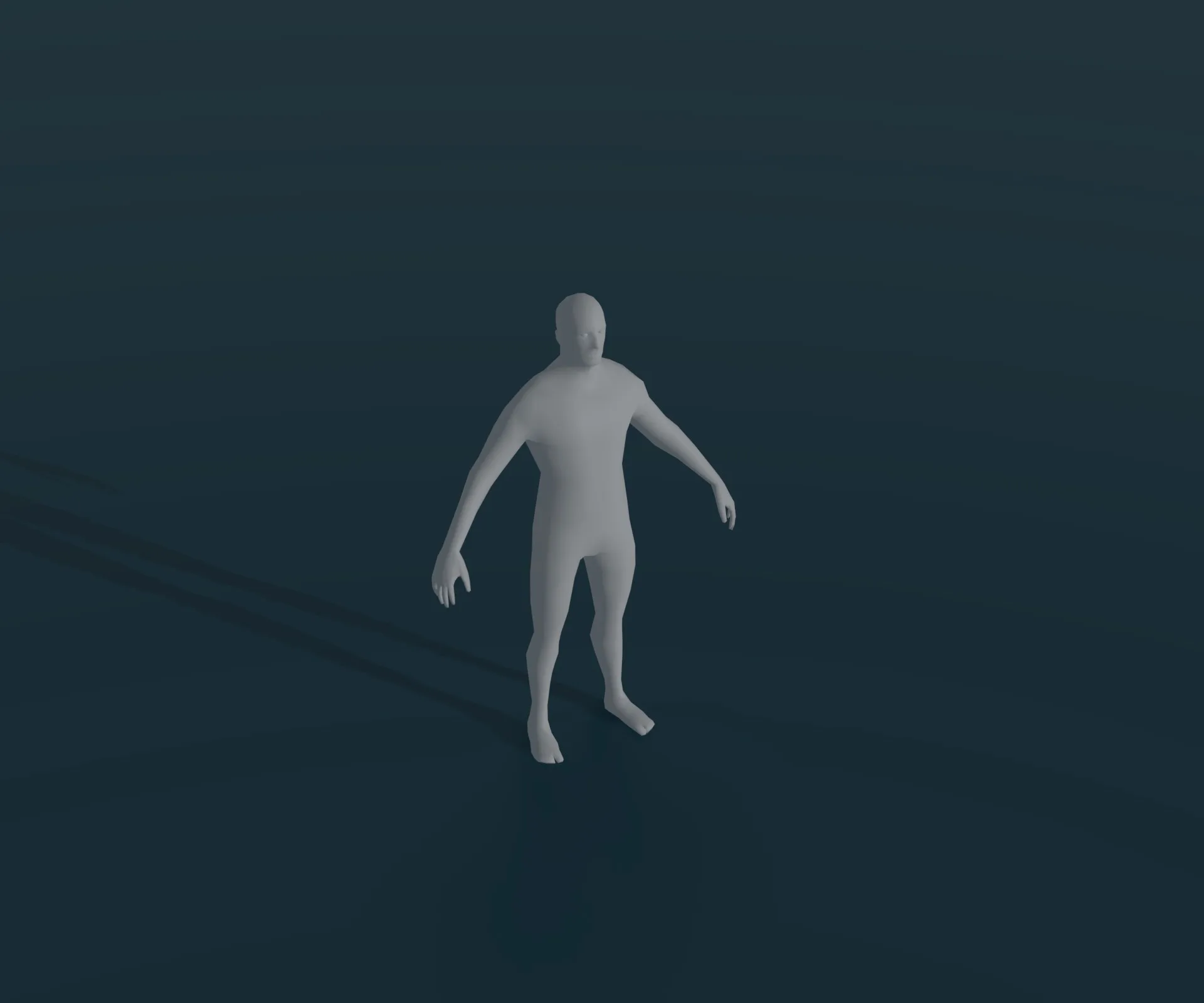 Male Body Base Mesh Animated and Rigged 3D Model 1k Polygons