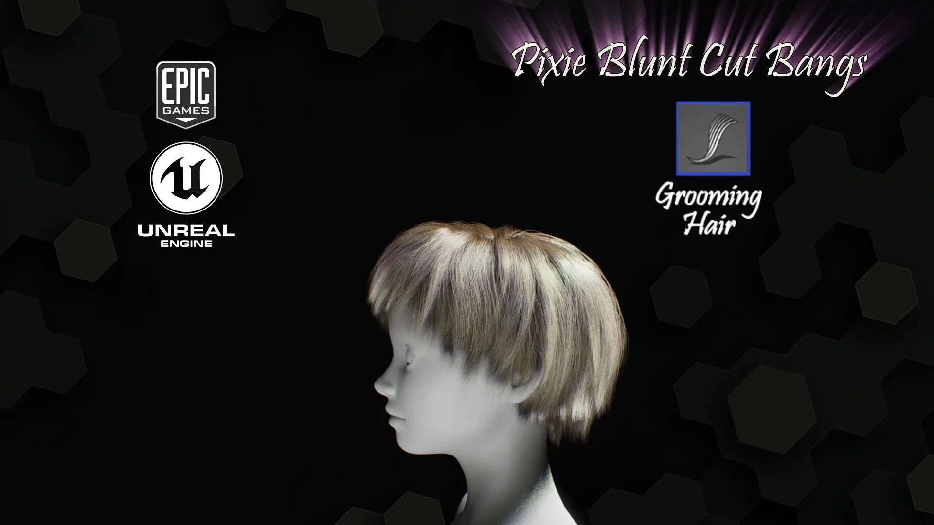 Pixie Blunt Cut Bangs Grooming Real-Time Hairstyle Unreal Engine 4