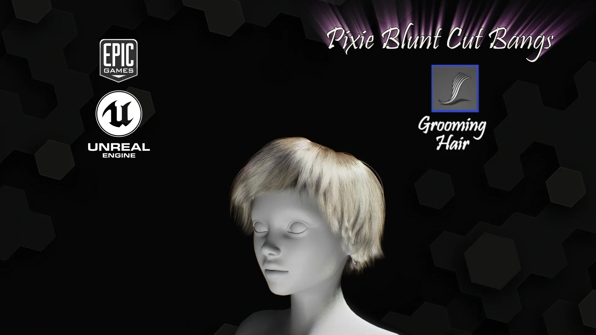 Pixie Blunt Cut Bangs Grooming Real-Time Hairstyle Unreal Engine 4