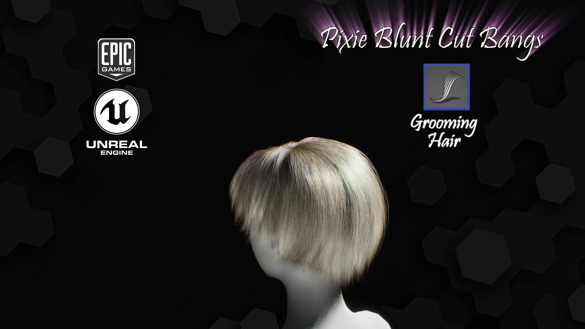 Pixie Blunt Cut Bangs Grooming Real-Time Hairstyle Unreal Engine 4