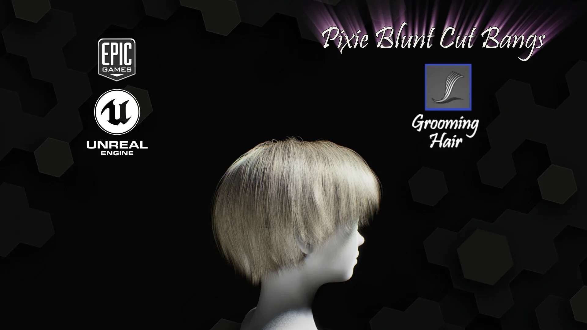 Pixie Blunt Cut Bangs Grooming Real-Time Hairstyle Unreal Engine 4