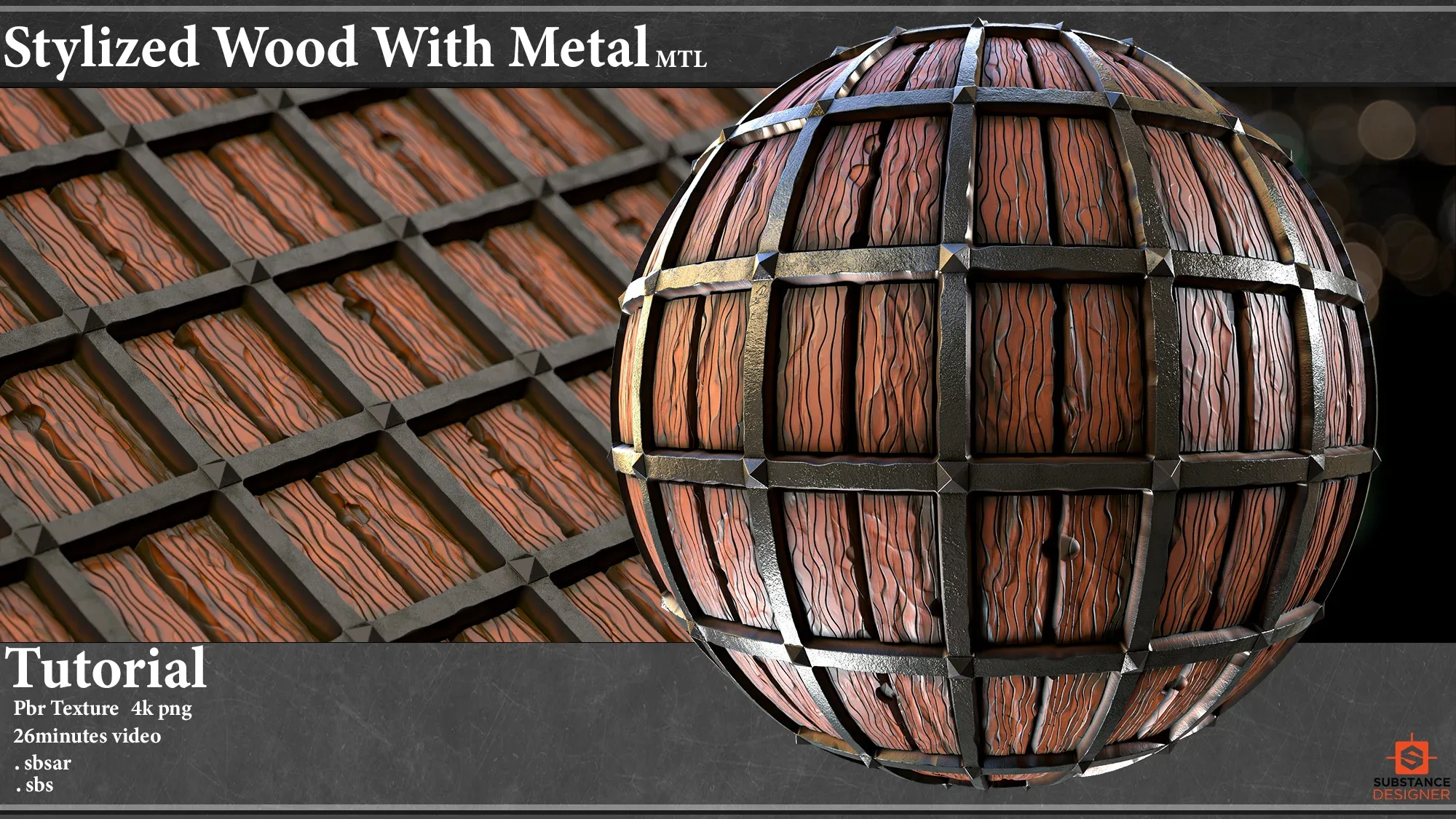 Stylized wood and metal_Substance Designer + Tutorial