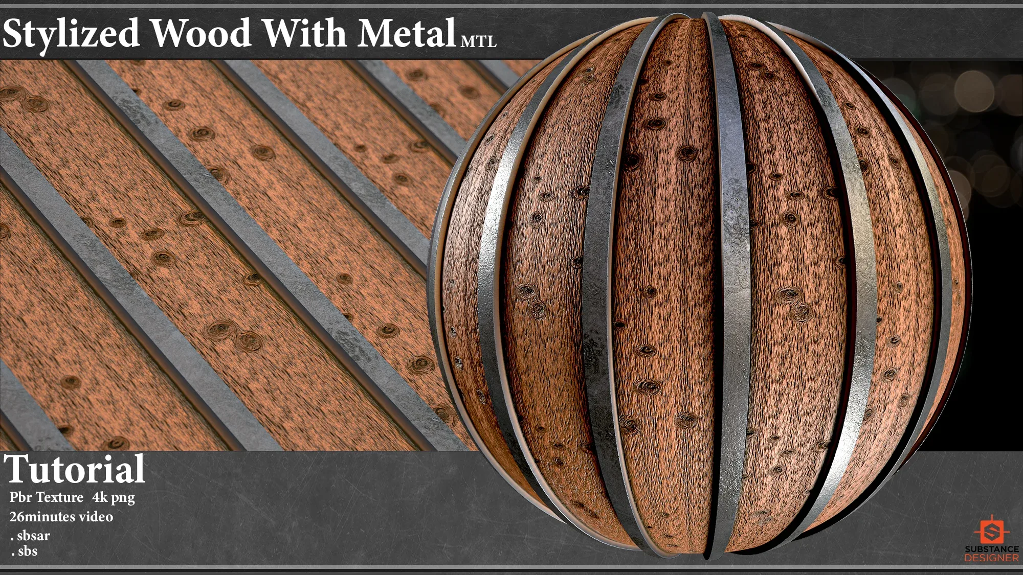 Stylized wood and metal_Substance Designer + Tutorial