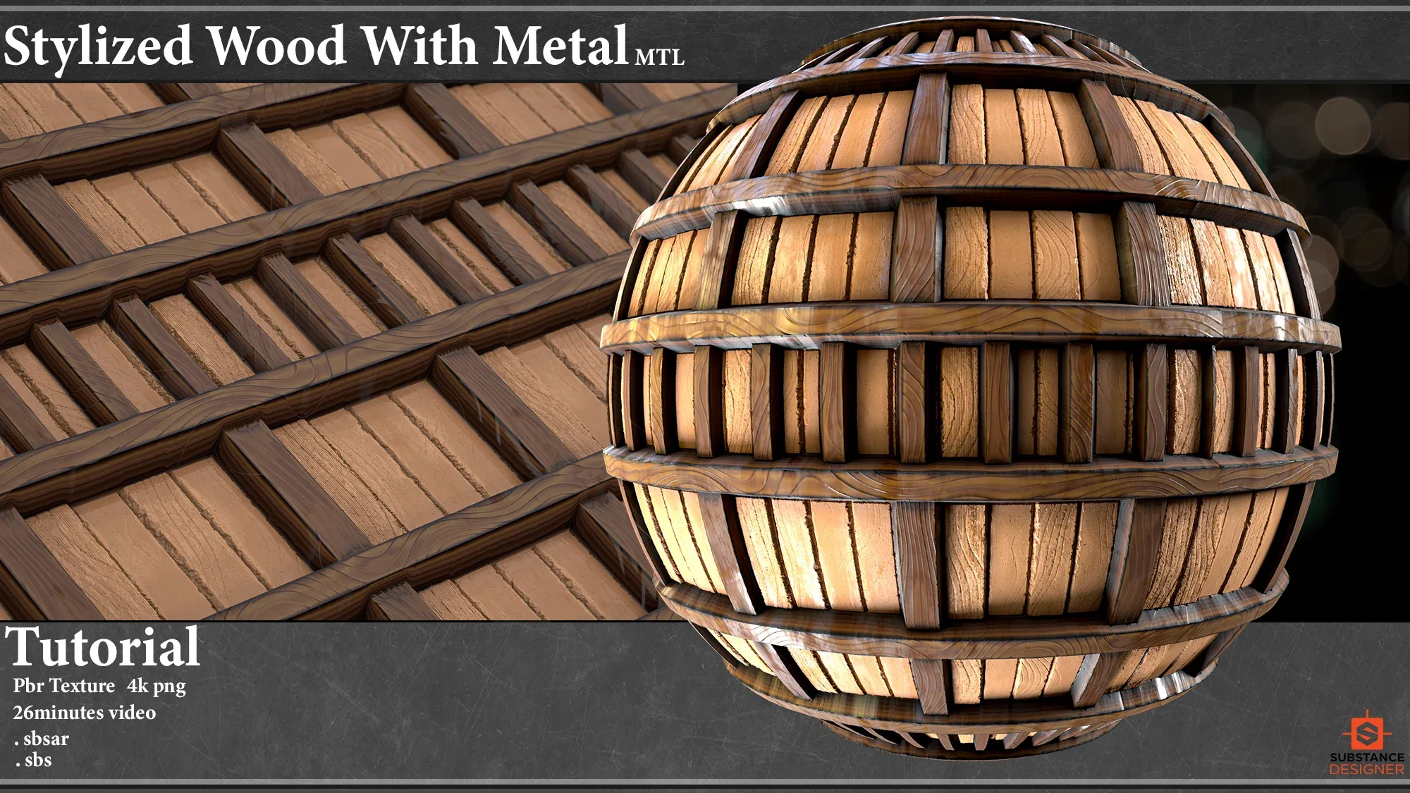 Stylized wood and metal_Substance Designer + Tutorial