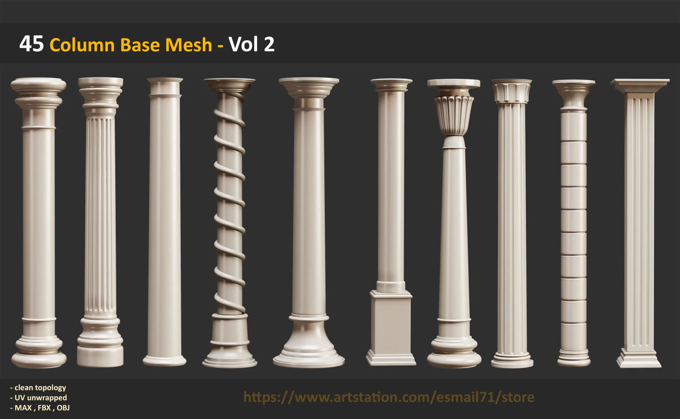 45 Column Base Mesh - Vol 2