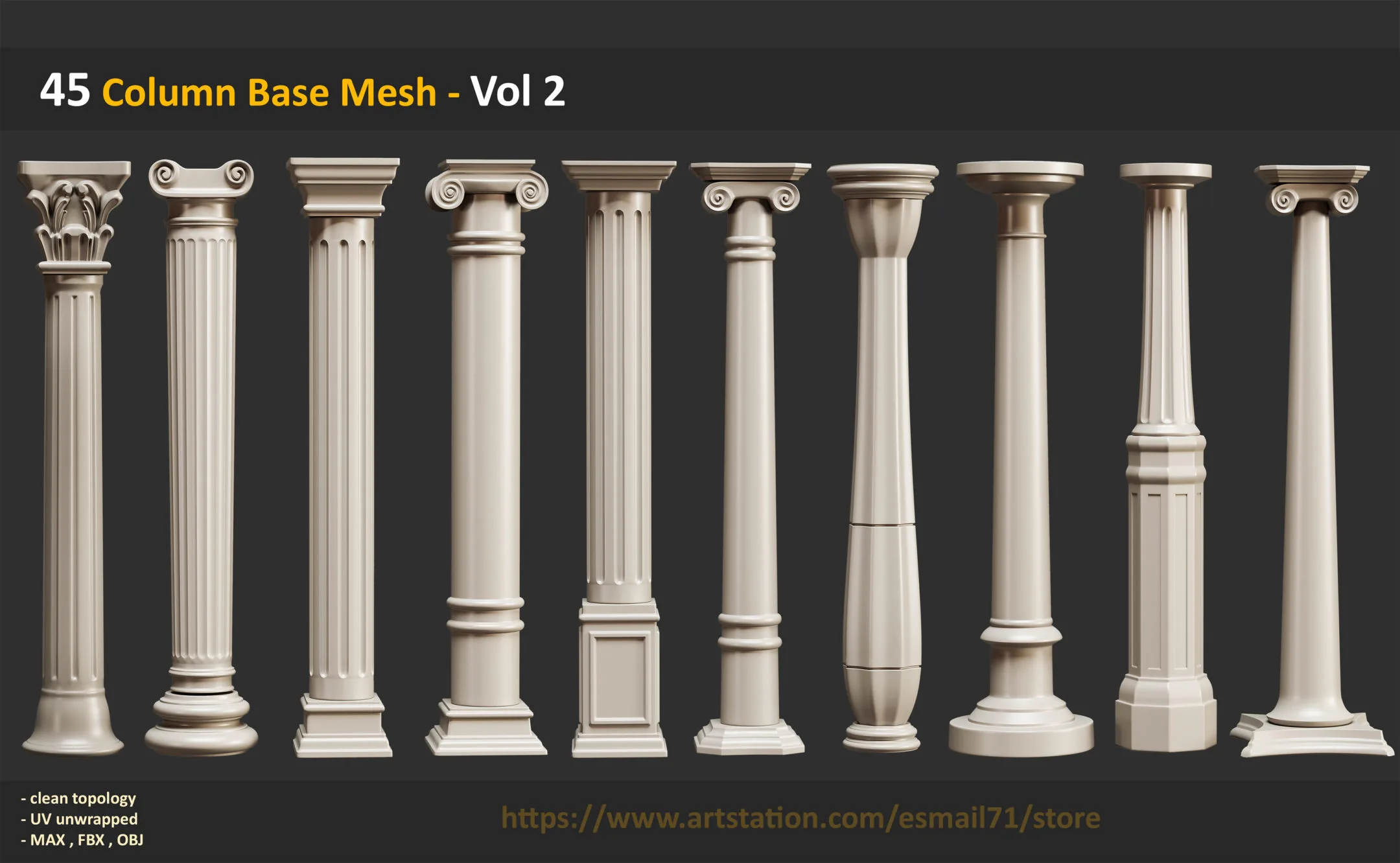 45 Column Base Mesh - Vol 2