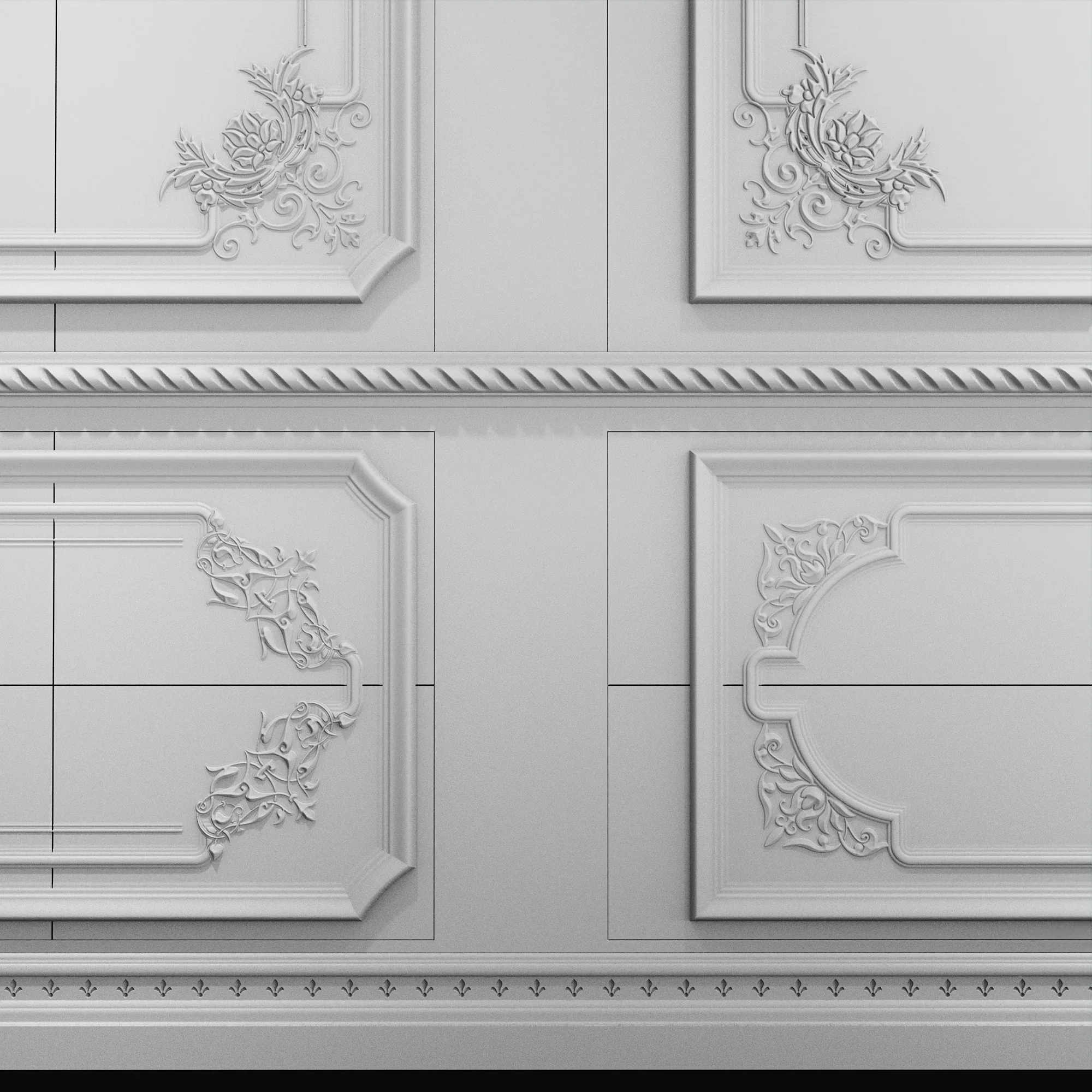 HQ Lowpoly Wall Molding | 2 Sets | 80 4K Maps