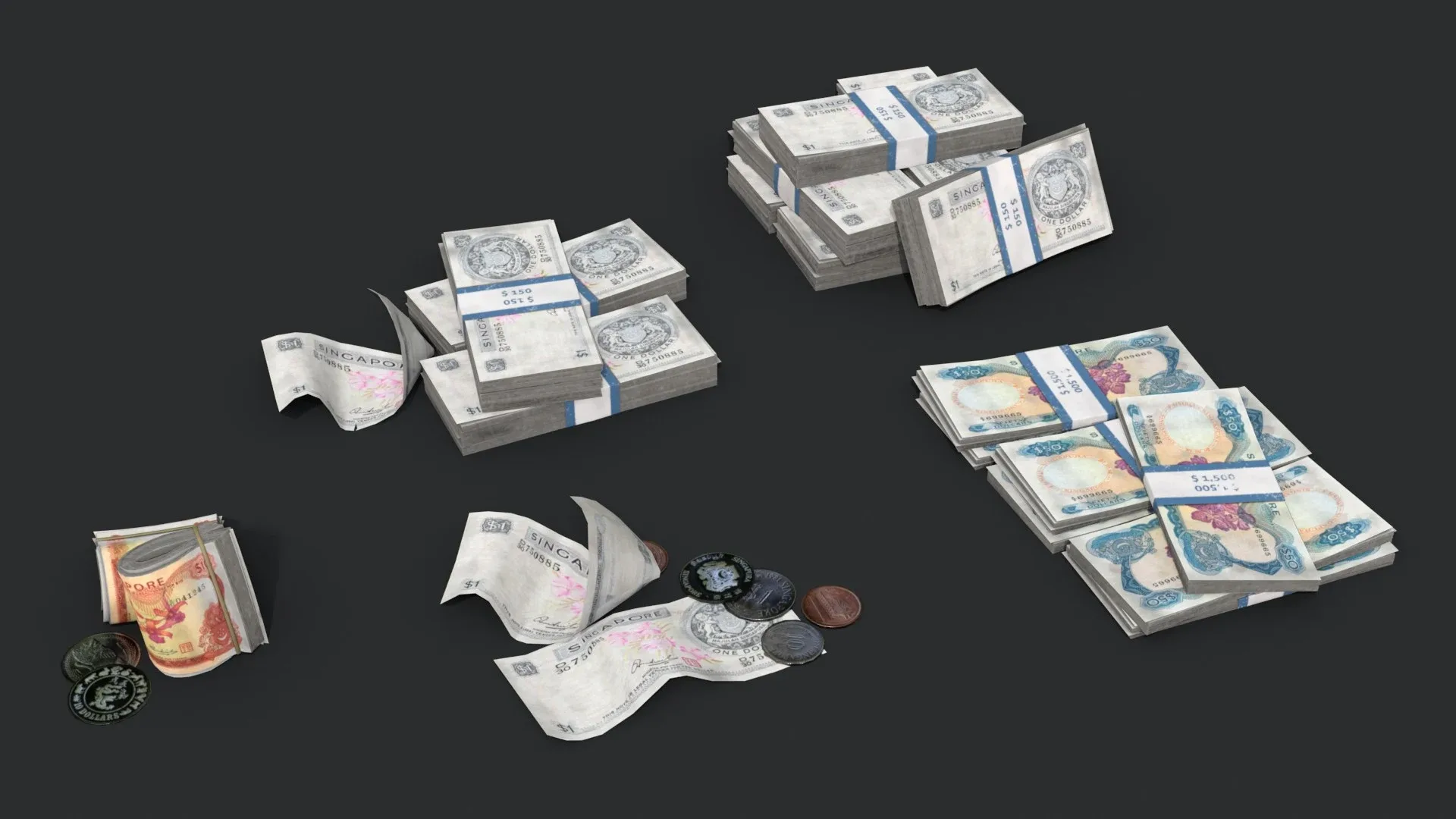 Money Loot - Old Singapore Dollars