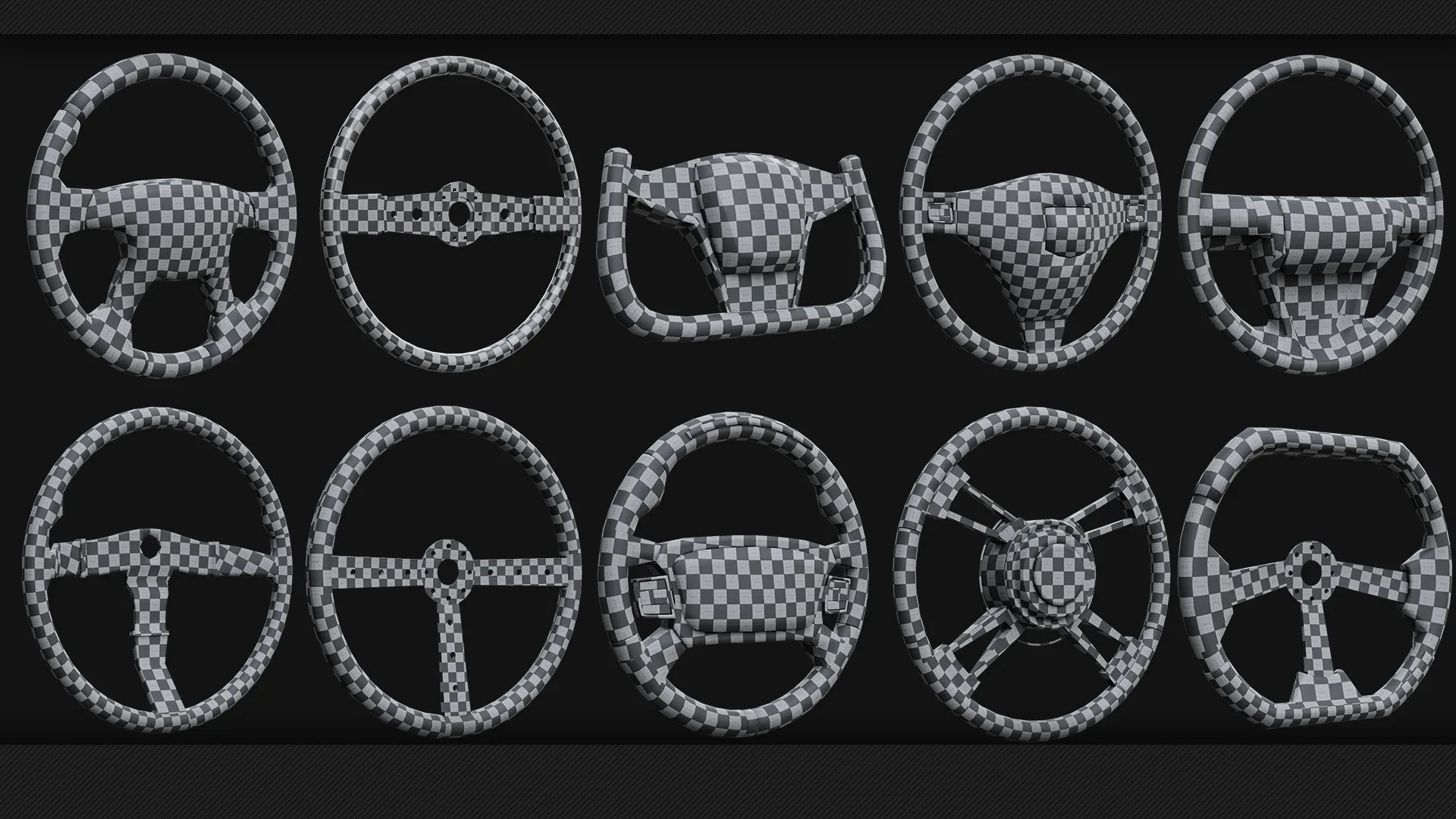 20 Steering Wheels - Base Mesh