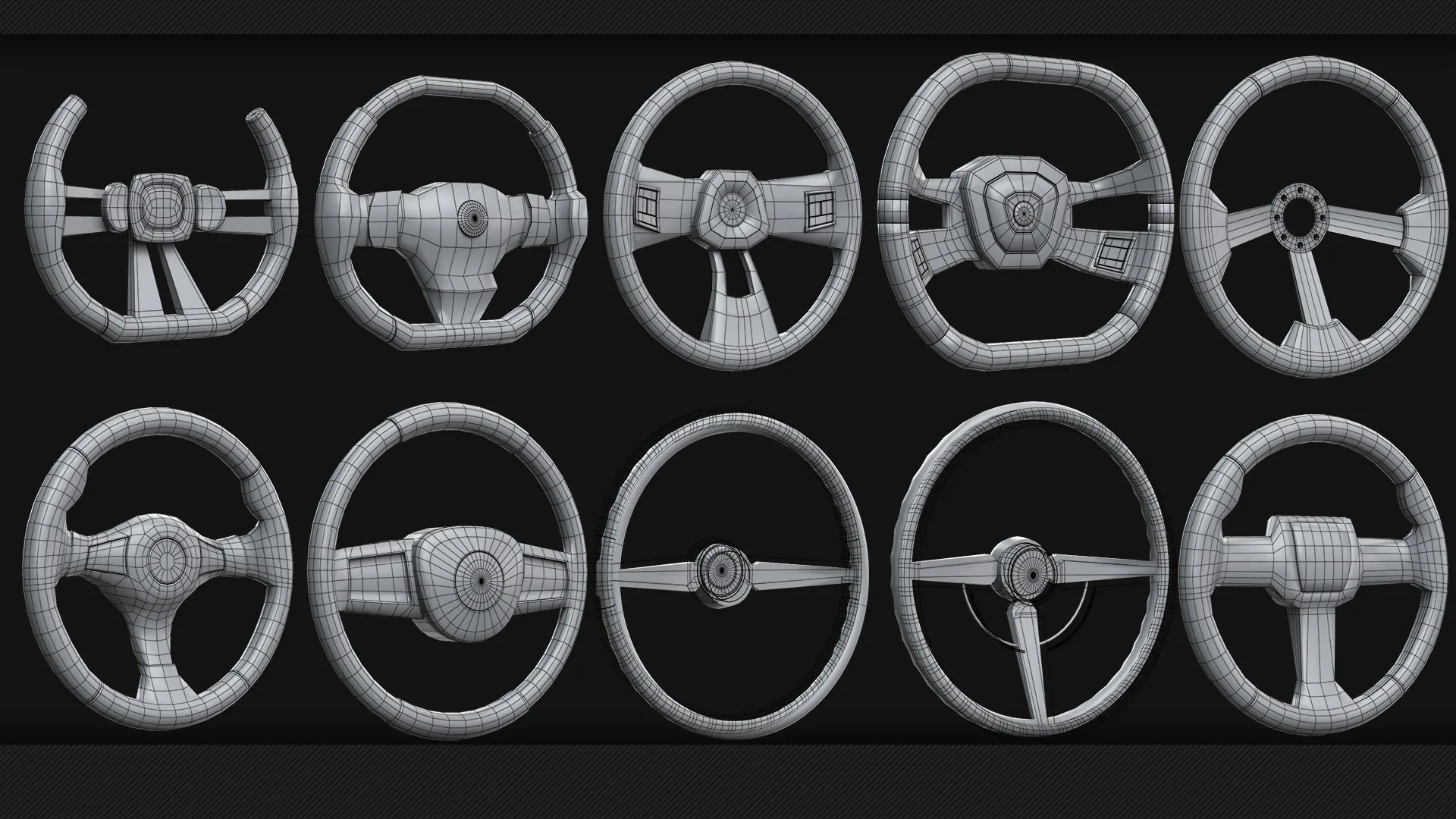 20 Steering Wheels - Base Mesh