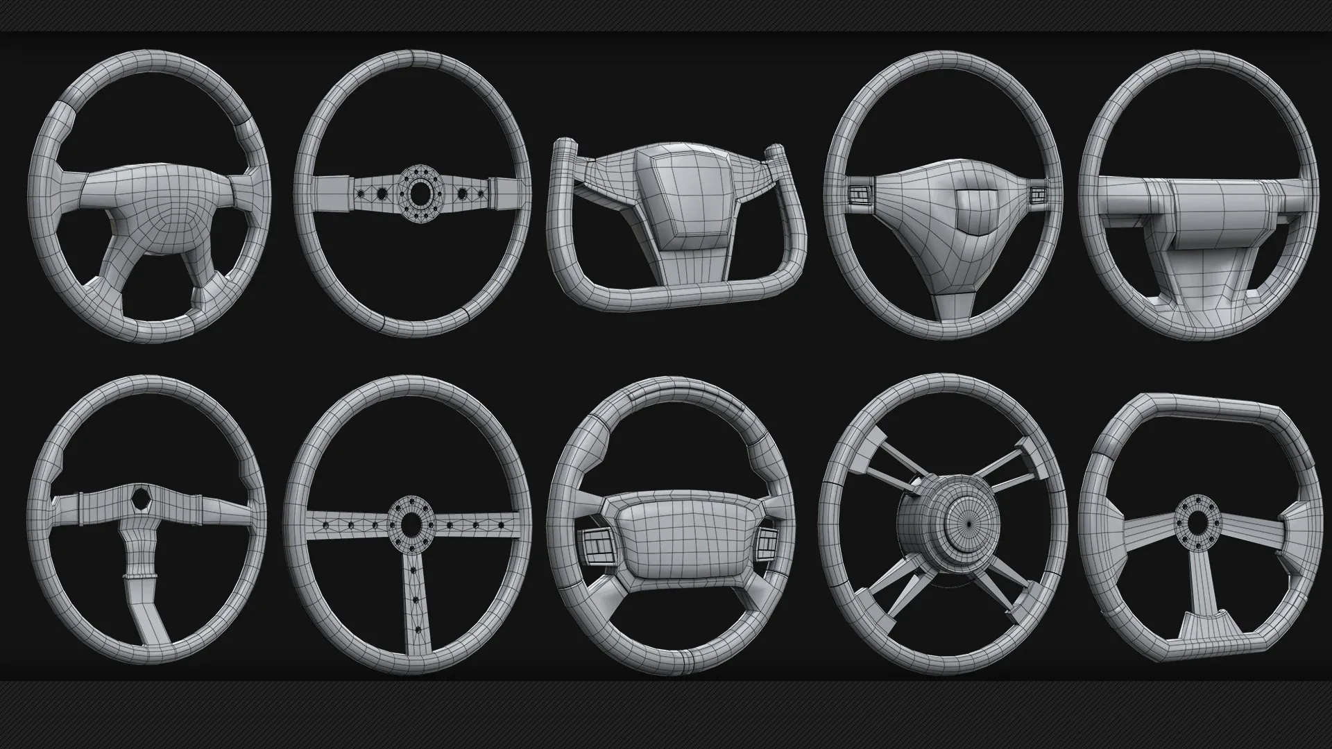 20 Steering Wheels - Base Mesh