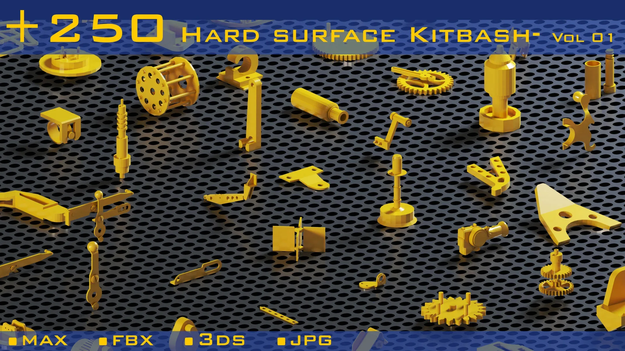+250 Hard surface-kitbash-Vol 01