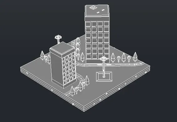 Commercial building Low poly Vol 05