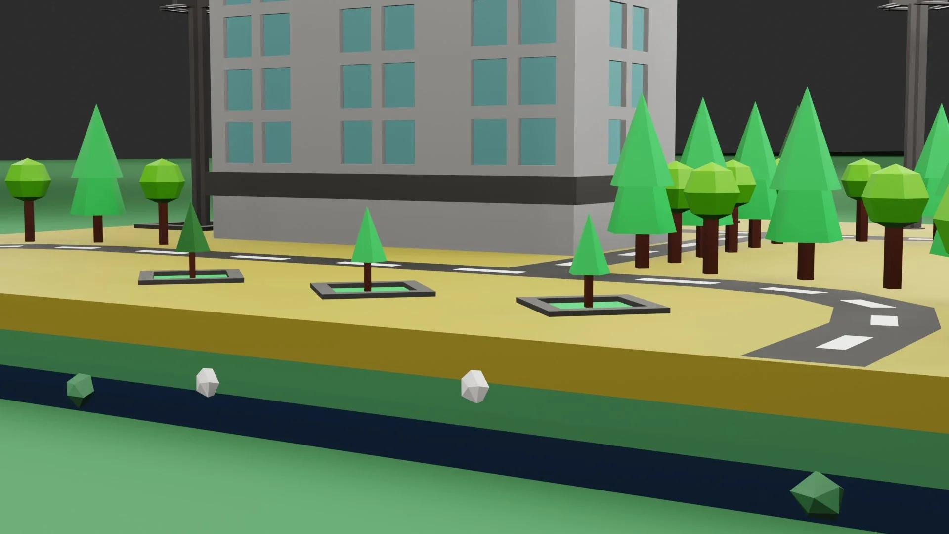 Commercial building Low poly Vol 09