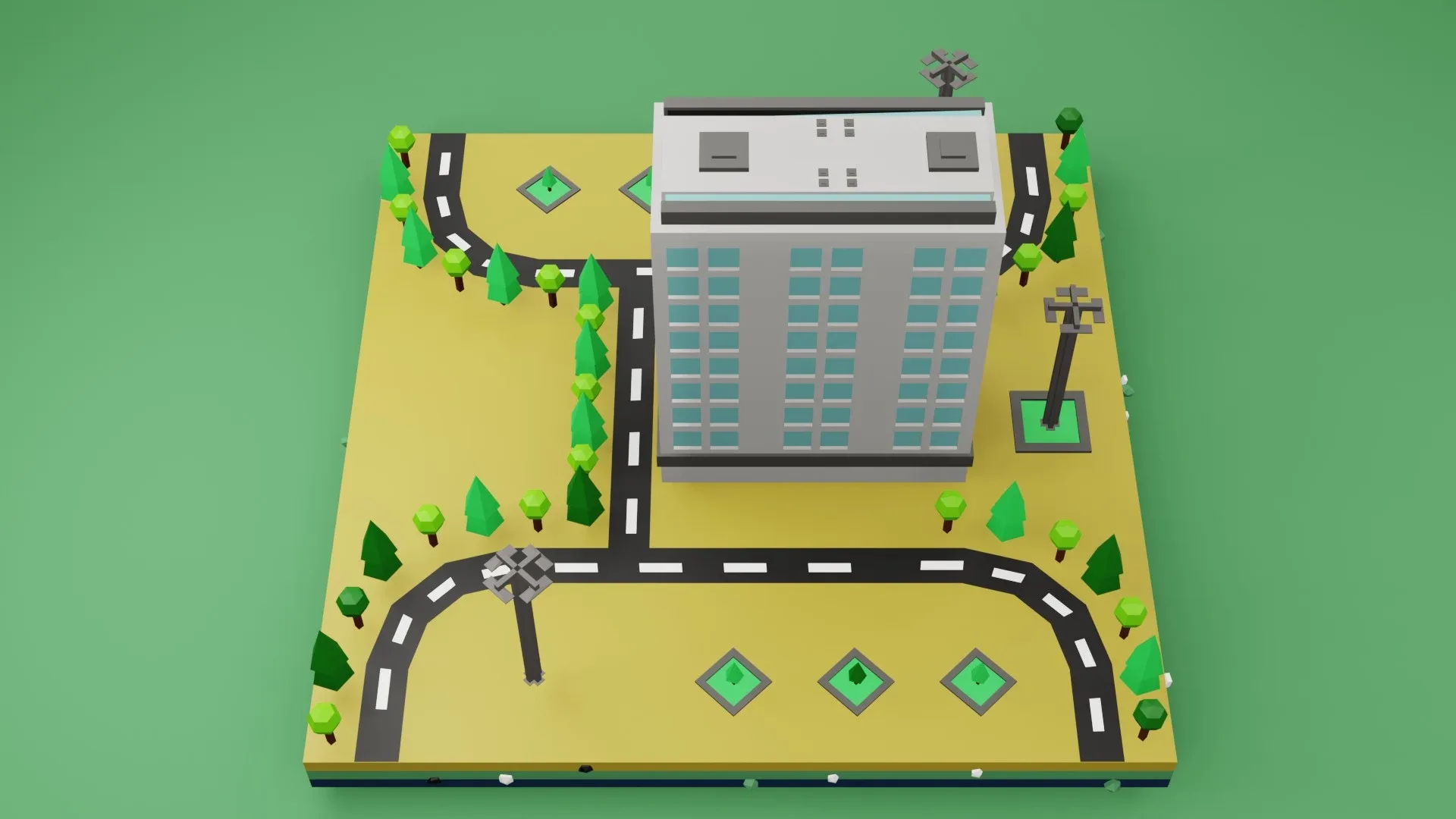 Commercial building Low poly Vol 09